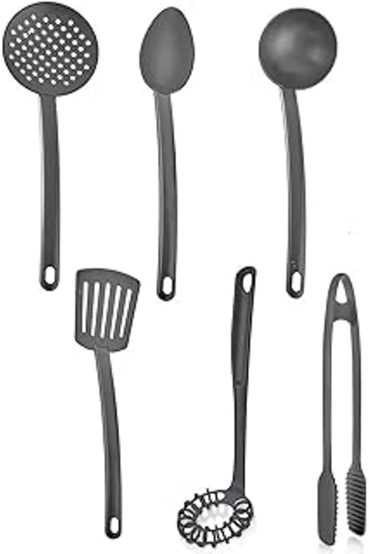 karadağsb Lirazon 6'Lı Mutfak Servis Seti, Plastik Kepçe, Kevgir, Kaşık, Spatula, Maşa, Çırpıcı, 6 Adet Mutfa