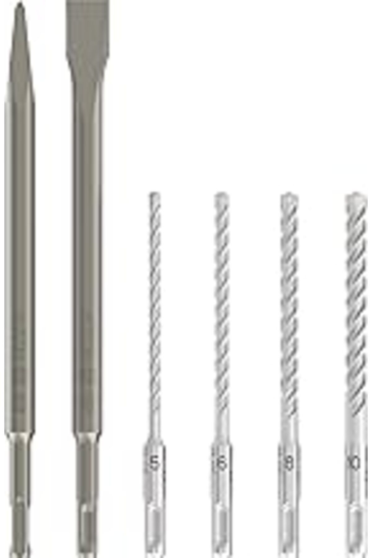 NZM TİCARET Professional 6 Adet Sds Plus-5 Darbeli Matkap Ucu Ve Keski Seti