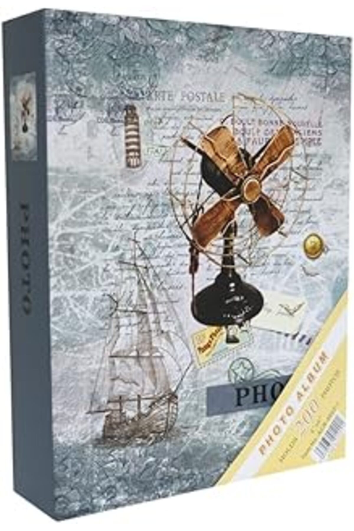NZM TİCARET Rabsev Fotoğraf Albümü 10X15Cm 200 Fotoğraf Kapasiteli Renkli Pervane Desenli Anı Albümü