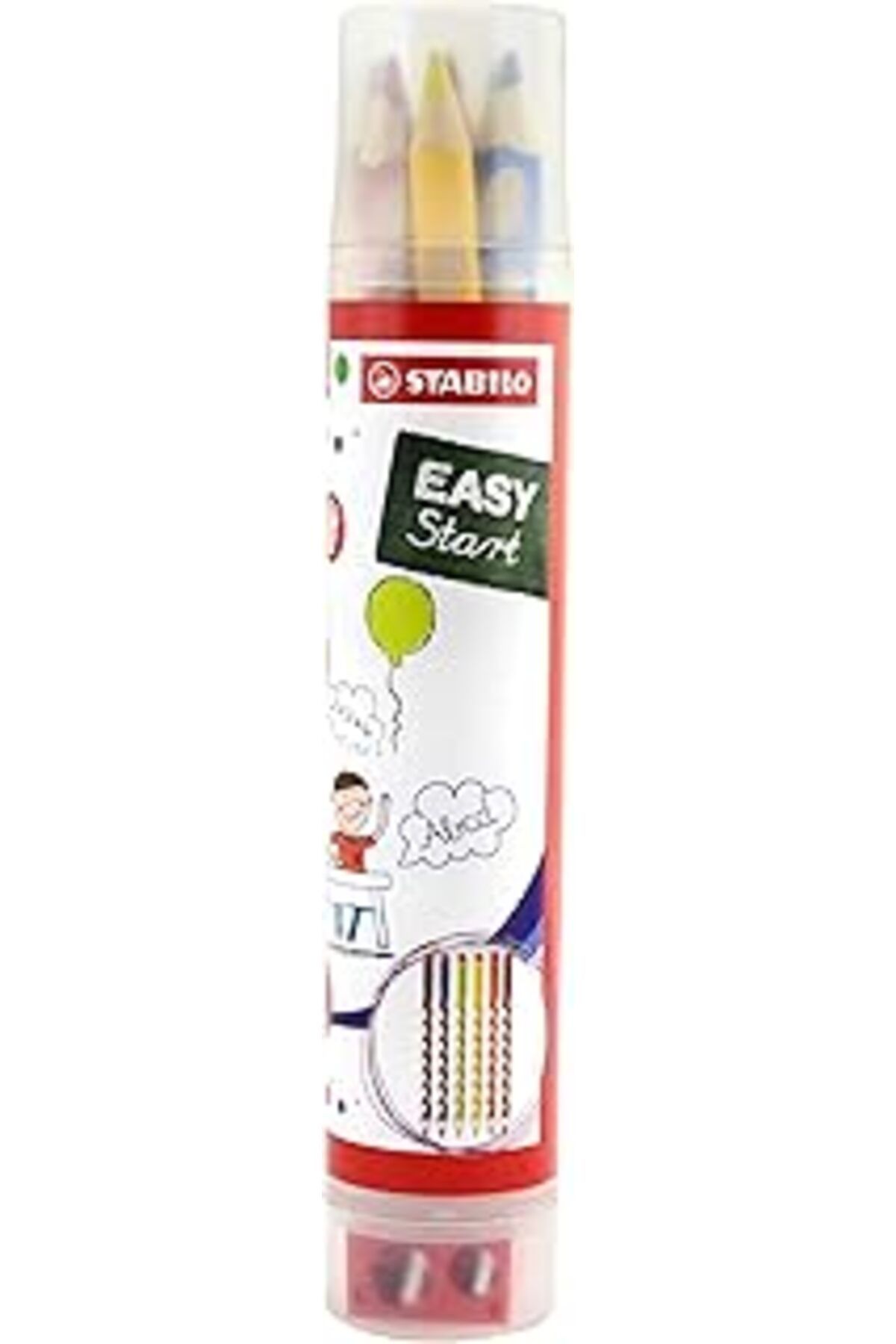 NZM TİCARET Easycolors - Ergonomik Kuru Boya Kalemi - 6 Renkli Tüp - Sağ