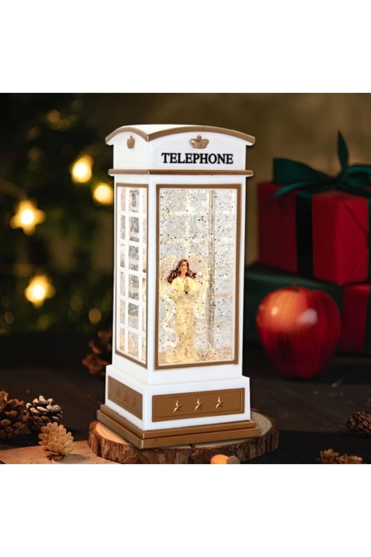 gizmurstore Telefon Kulübeli Işıklı Müzikli Kar Küresi