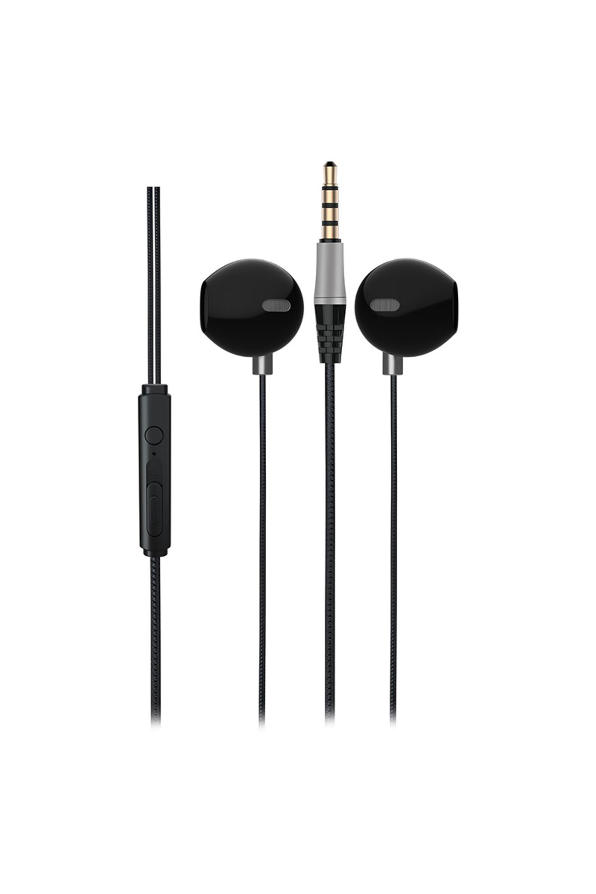 robotrend Eh101 3.5Mm Jackli Gümüş Tasarimli Siyah Kablolu Kulak İçi Mikrofonlu Kulaklik