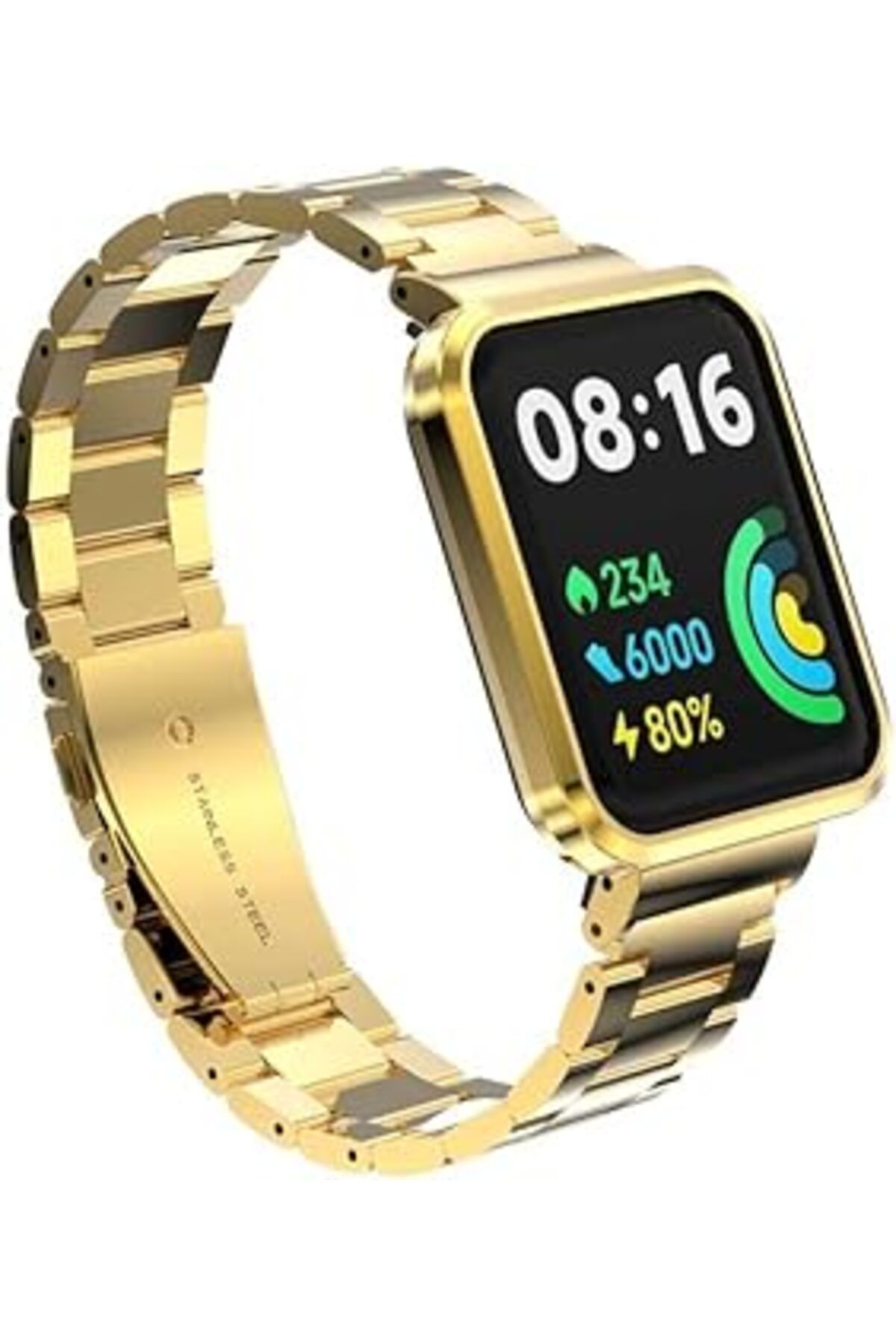 karadağsb Zore Xiaomi İle Uyumlu Redmi Watch 2 Lite Krd-60 Metal Kordon Gold