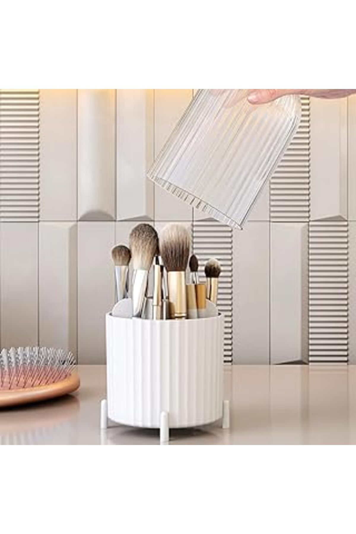 karadağsb Çok Amaçlı Makyaj Kozmetik Banyo Ofis Masa Düzenleyici Makyaj Fırçası Düzenleme Kutusu Organizer (B