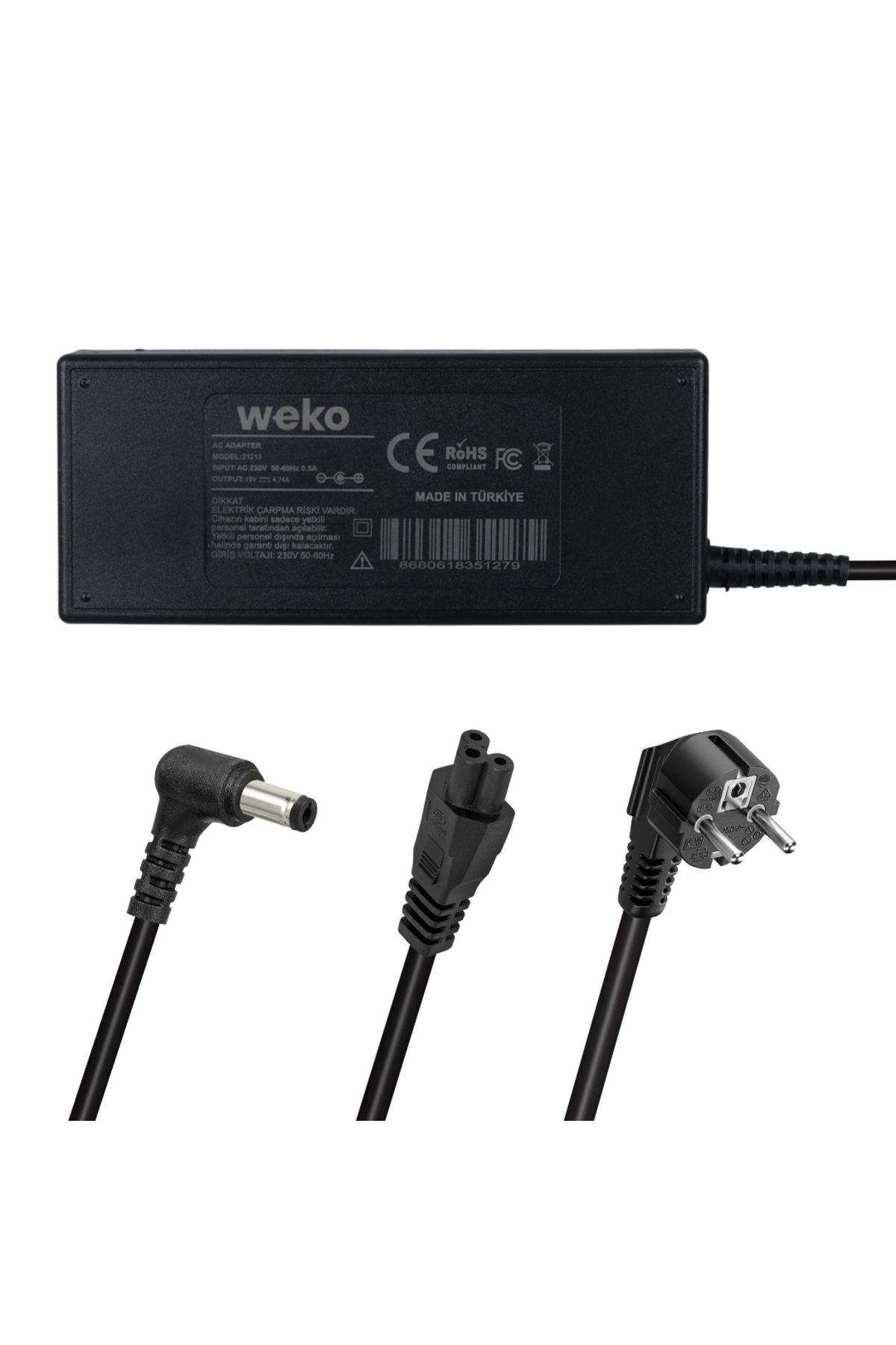 robotrend 19 Volt - 4.74 Amper - 90 Watt 5.5*2.5 L Uçlu Yerli Üretim Standart Notebook Adaptör