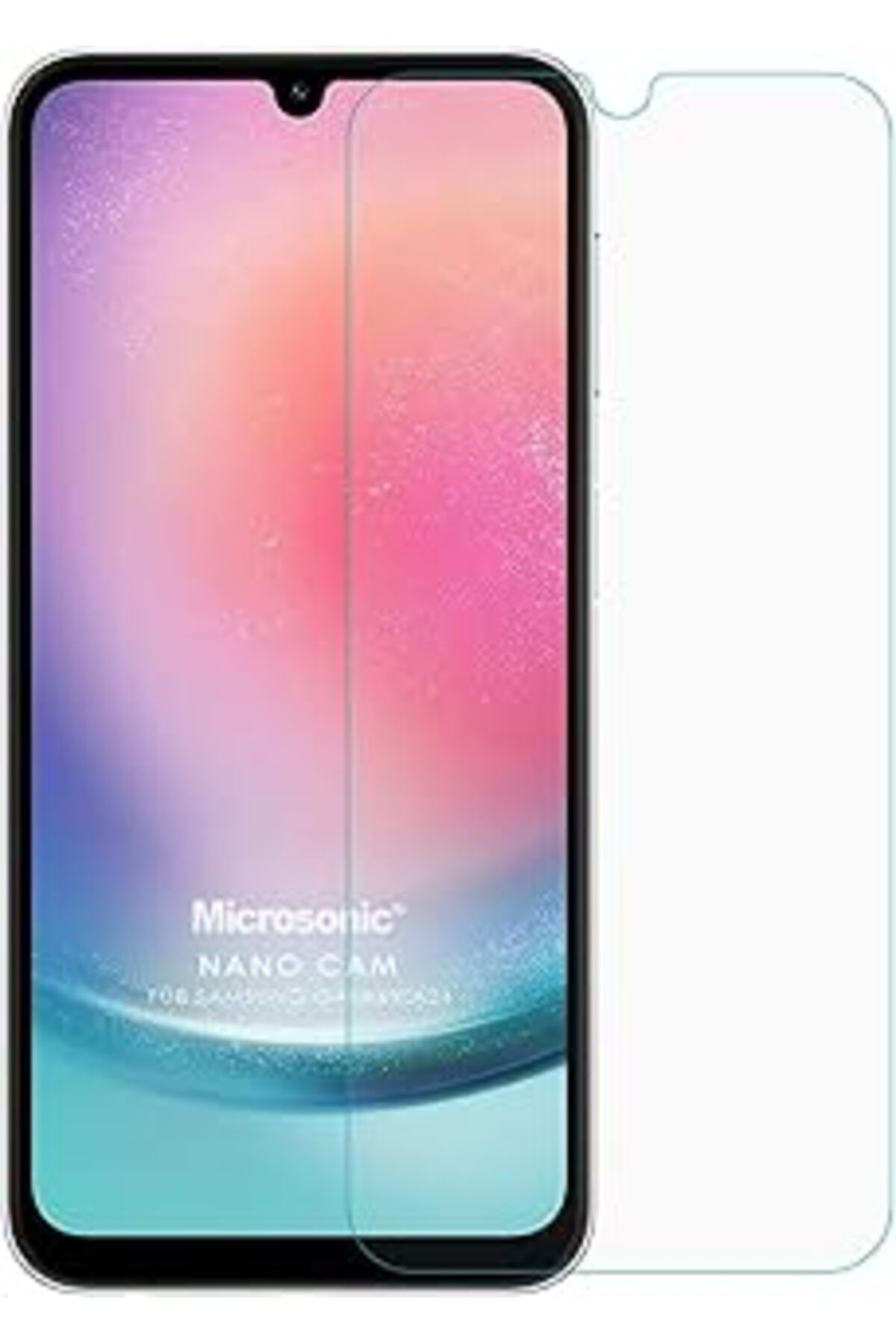 Pazarcan Microsonic Samsung Galaxy A24 Nano Glass Cam Ekran Koruyucu [Galaxy A24 Ile Uyumlu Ekran Koruyucu -