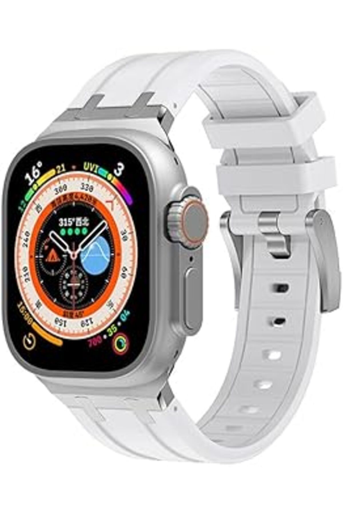 karadağsb Zore Apple İle Uyumlu Watch 42Mm Krd-89 Silikon Kordon Beyaz