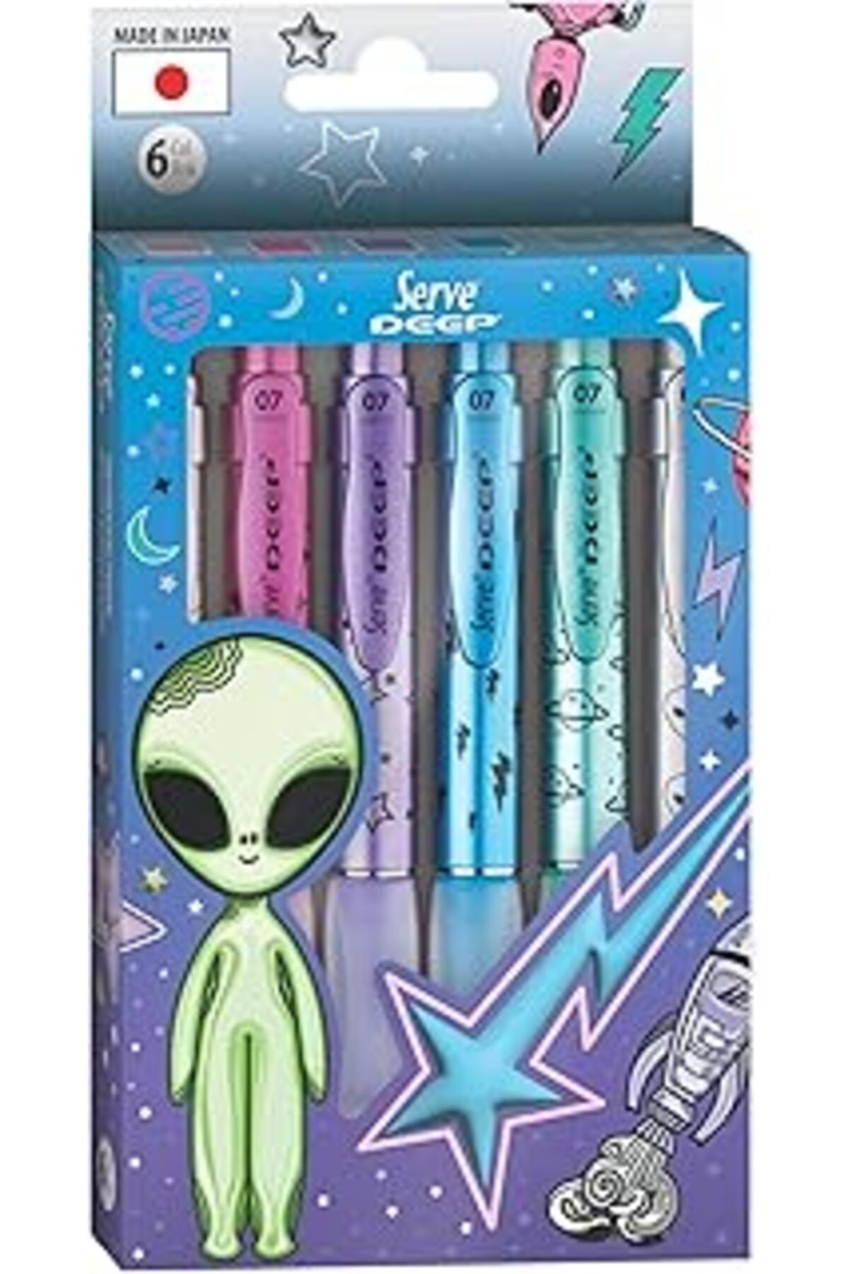 Hepta Collection Serve Deep M.Kur Kalem Uzay Tema Metalik 6 Li Kutu Set-B