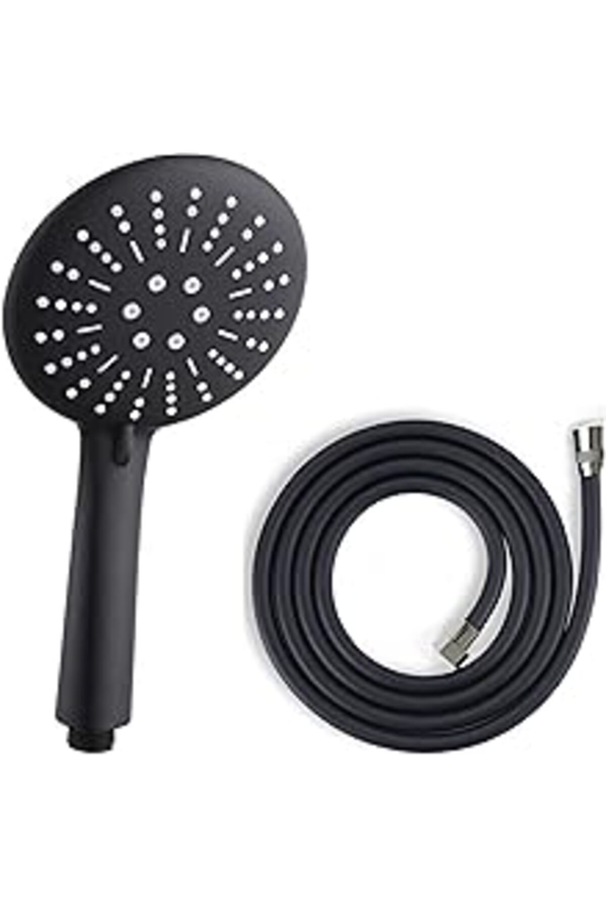 TBSProjects Fusty Black Matte Duş Seti 1. Kalite Mat Siyah Duş Başlığı + 150 Cm Siyah Pvc Duş Spirali - 5 Yıl G