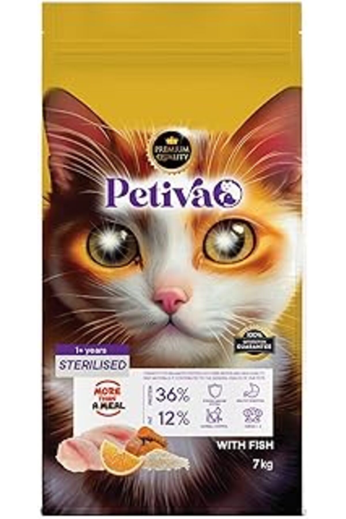 karadağsb Petiva Kısırlaştırılmış Yetişkin Kediler İçin Balık Etli Kuru Kedi Maması (7 Kg, Balık)(Geri Iadesi