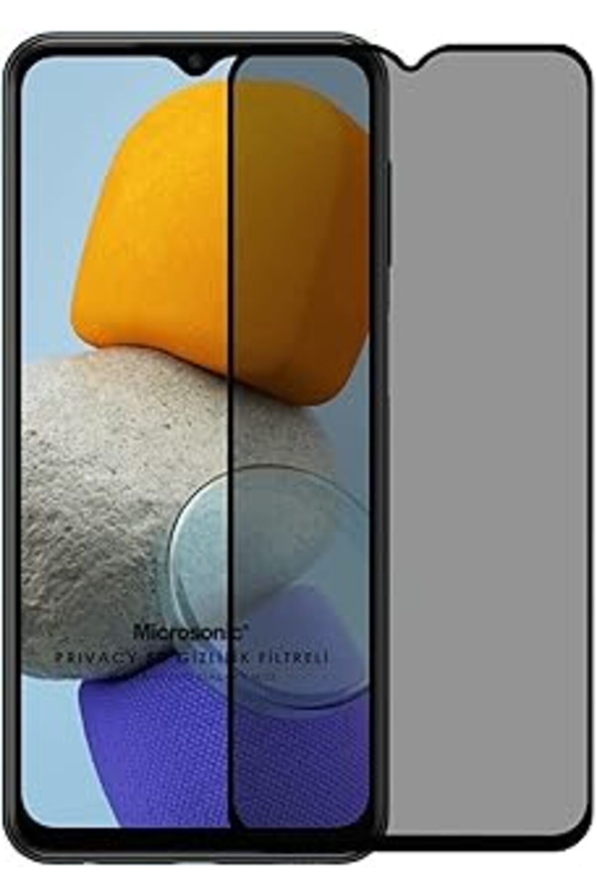 Karachil Microsonic Samsung Galaxy M23 Privacy 5D Gizlilik Filtreli Cam Ekran Koruyucu Siyah