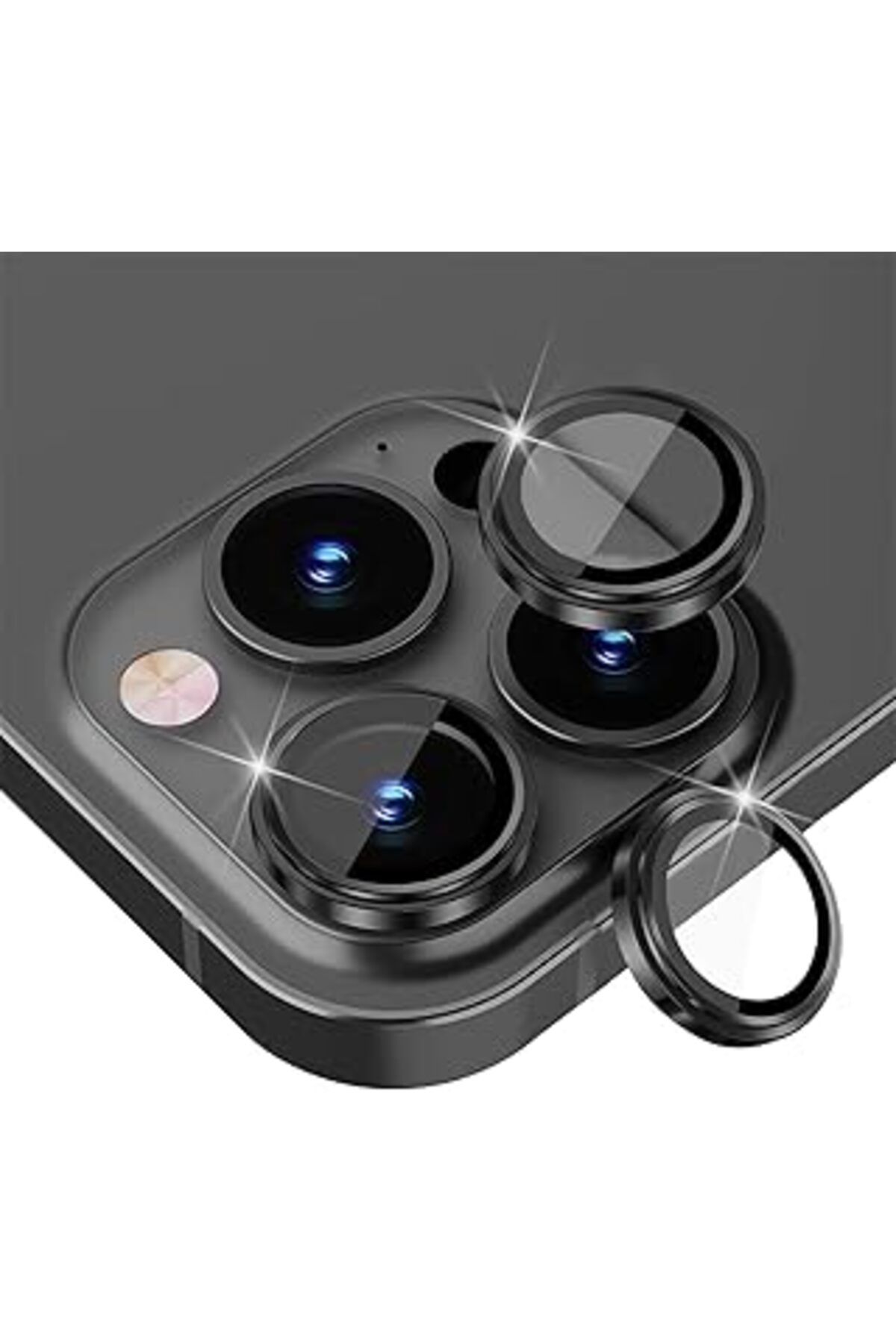 Pazarcan Teknosepetim Iphone 15 Pro 6.1 Inc 15 Pro Max 6.7 Kamera Koruma Lensi Alüminyum Çerçeveli Safir 9H