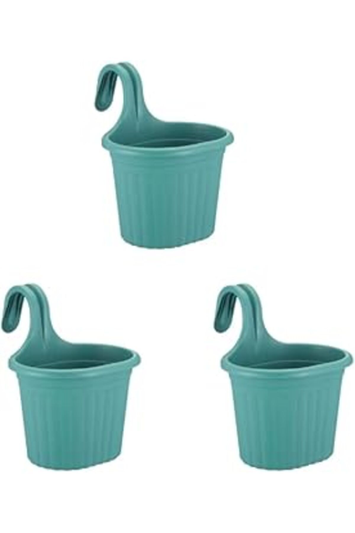 karadağsb 1 Askılı Balkon Saksıları, 22,2 Cm, 3 Litre, 3 Adet Yeşil