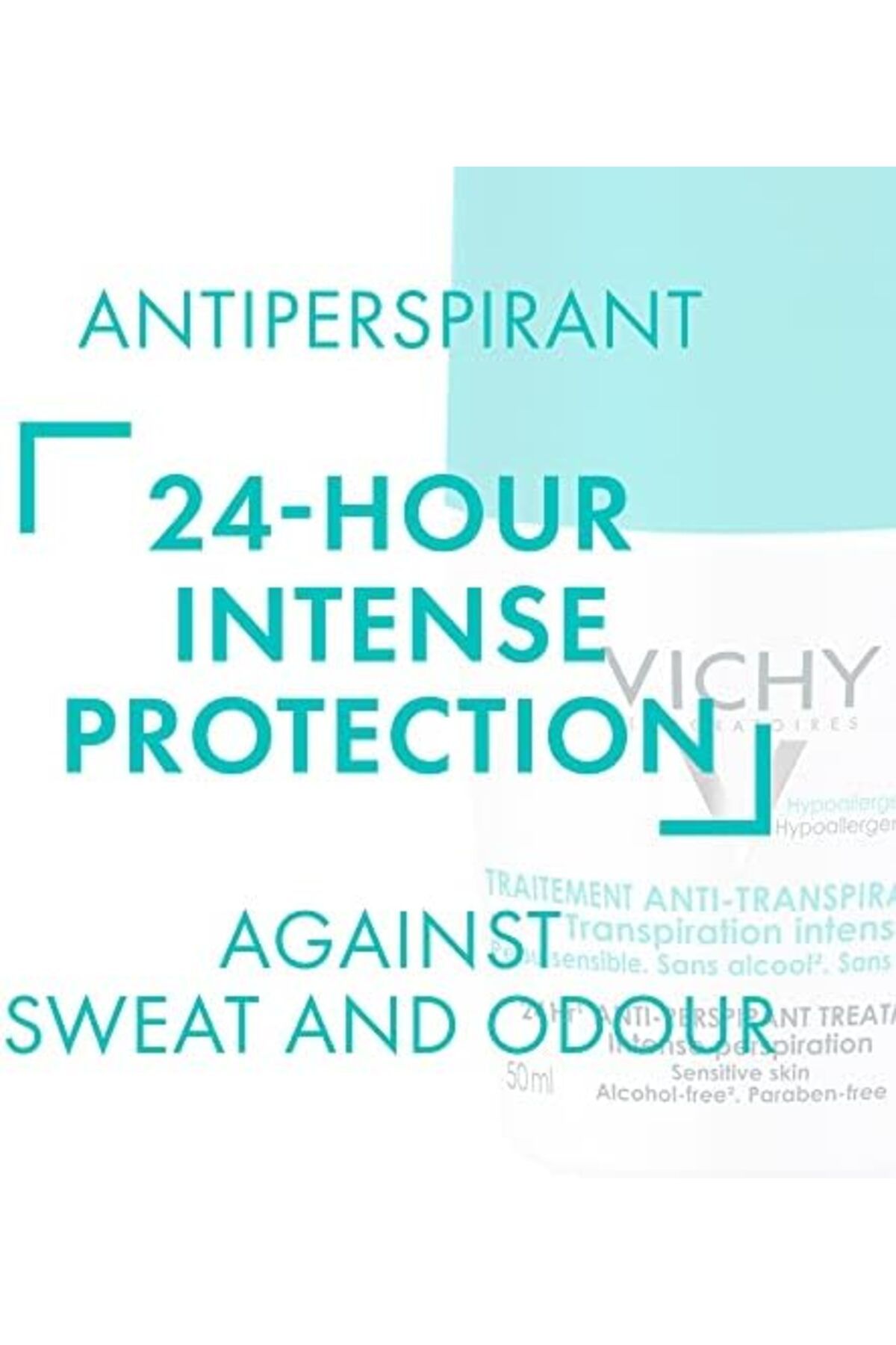 Vichy-Roll-On Deodorant Sensitive, 48 Hours, 50ml (Green), Refreshing 8