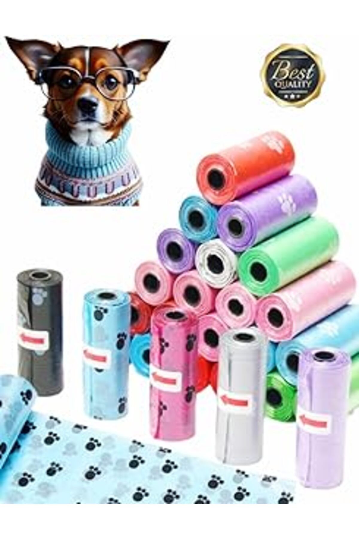 karadağsb Kyro Tech 24 Rulo Kedi Köpek Kaka Poşeti Kedi Köpek Kaka Torbası Evcil Hayvan Dışkı Torbası Eko Pak