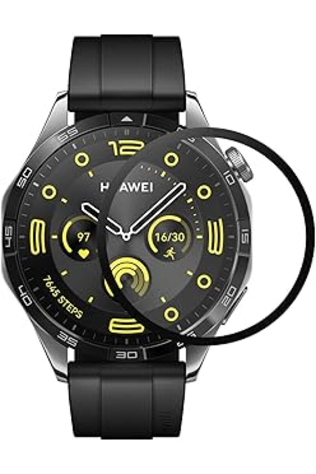 karadağsb Microsonic Huawei Watch Gt4 46Mm Tam Kaplayan Temperli Cam Full Ekran Koruyucu Siyah