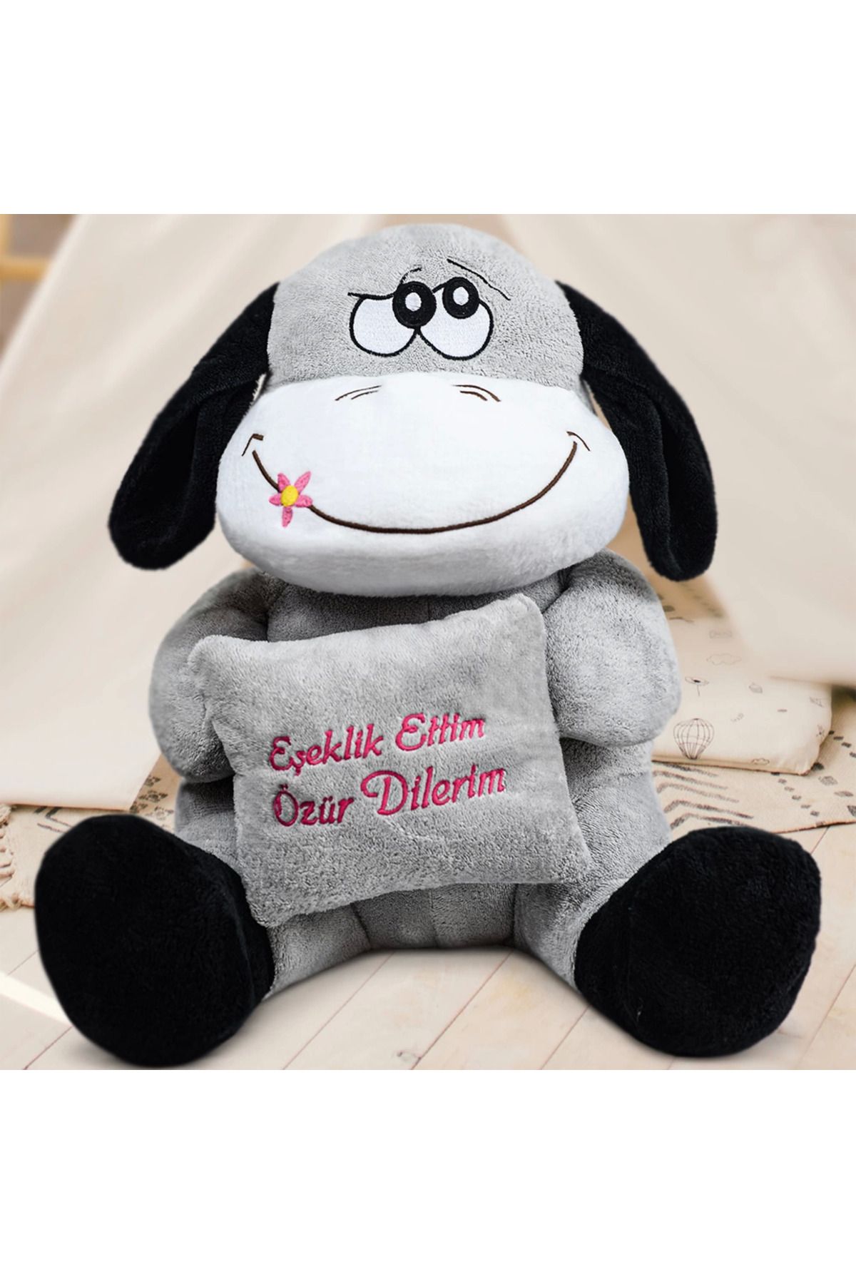 Evinso Eşeklik Ettim Özür Dilerim Peluş Oyuncak Eşek