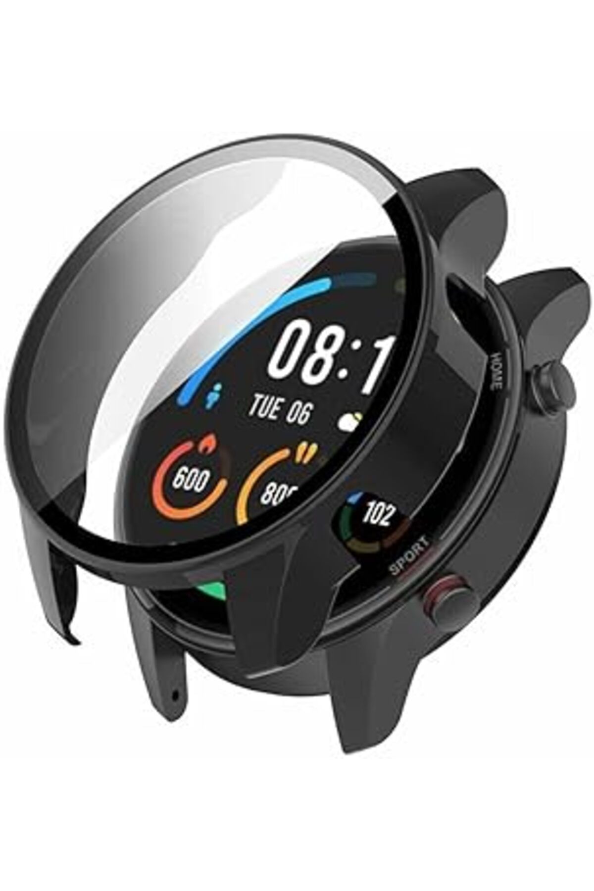 robotrend Microsonic Xiaomi Mi Watch Için Kılıf Clear Premium Slim Watchband Siyah [Mi Watch Ile Uyumlu Kılıf