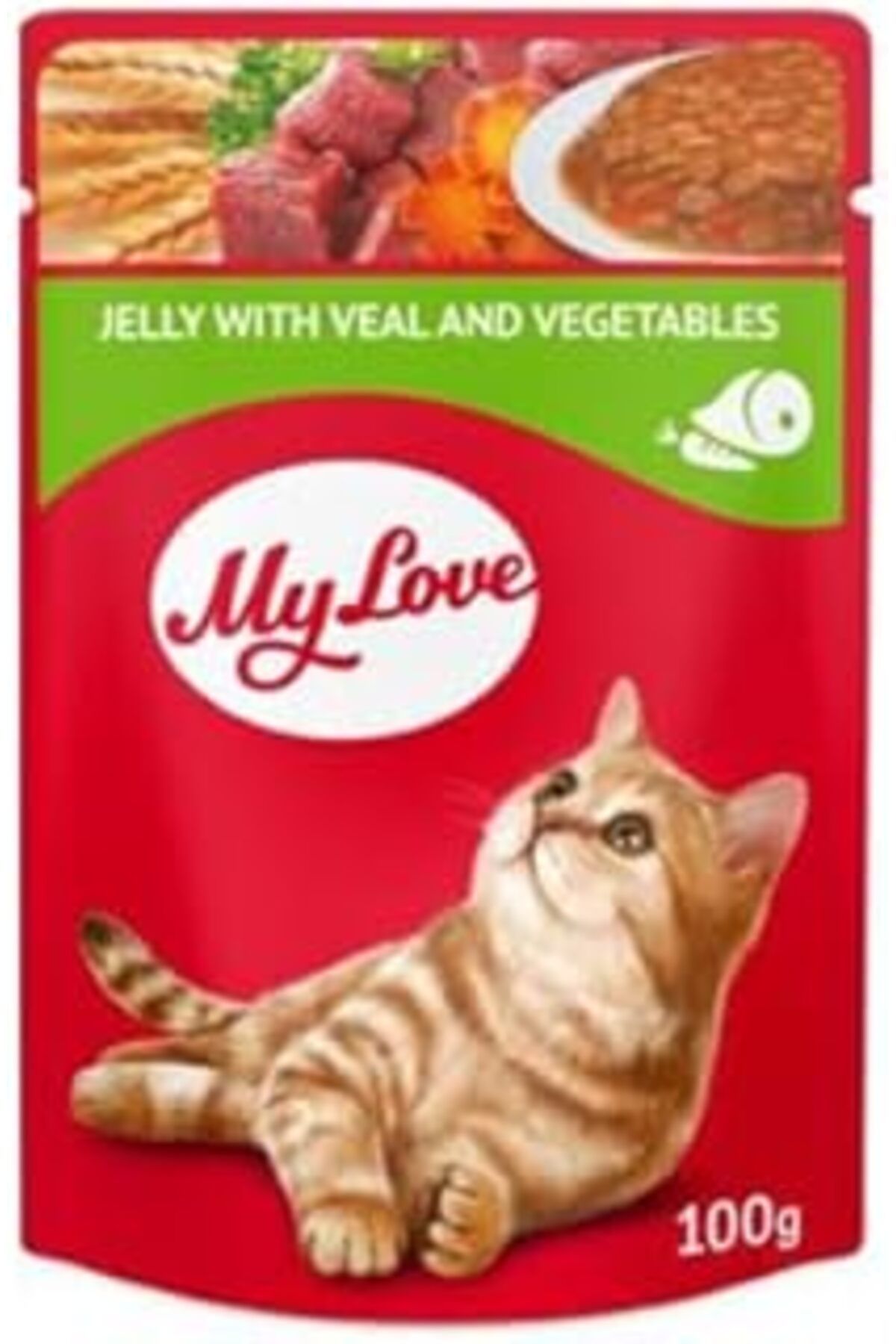 karadağsb My Love Jöleli Dana Etli-Sebz. Pouch Kedi Maması, 100Gr, 24 Adet