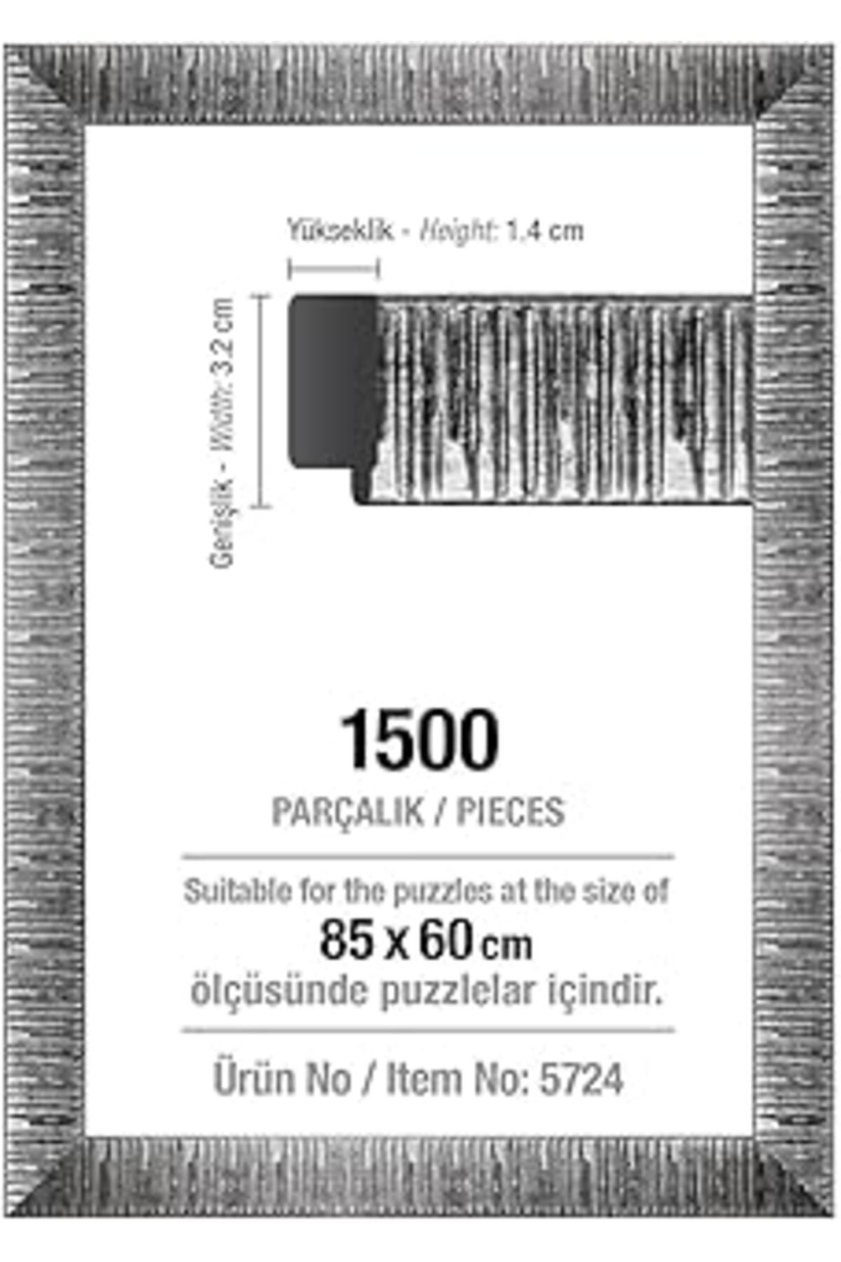 karadağsb Art Puzzle1500 Parça Gümüş 85 X 60 Cm, 30 Mm, Puzzle Çerçevesi