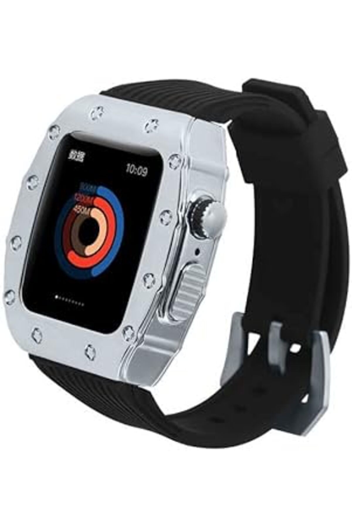 karadağsb Zore Apple İle Uyumlu Watch 44Mm Krd-65 Kordon Siyah-Gümüş