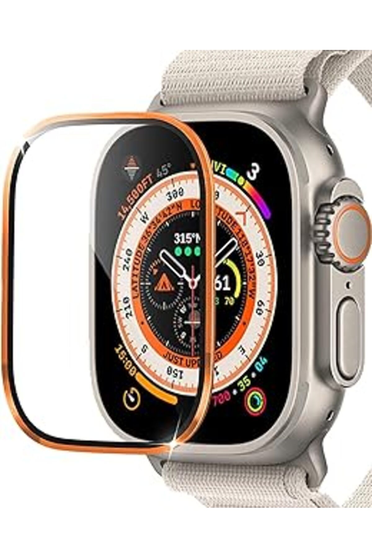 karadağsb Microsonic Apple Watch Ultra 2 Tam Kaplayan Cam Ekran Koruyucu V2 Turuncu