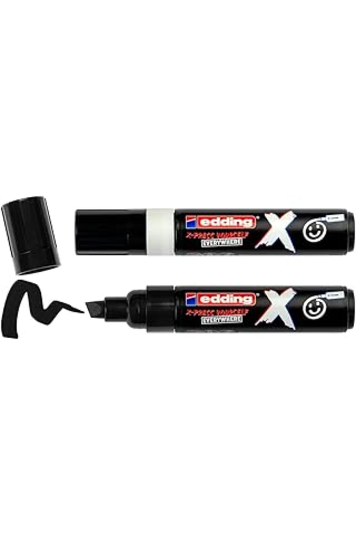 Pazarcan Edding X Markör, Black+White Set, 2'Li Akrilik Markör Seti, Kesik Uç 2-10 Mm