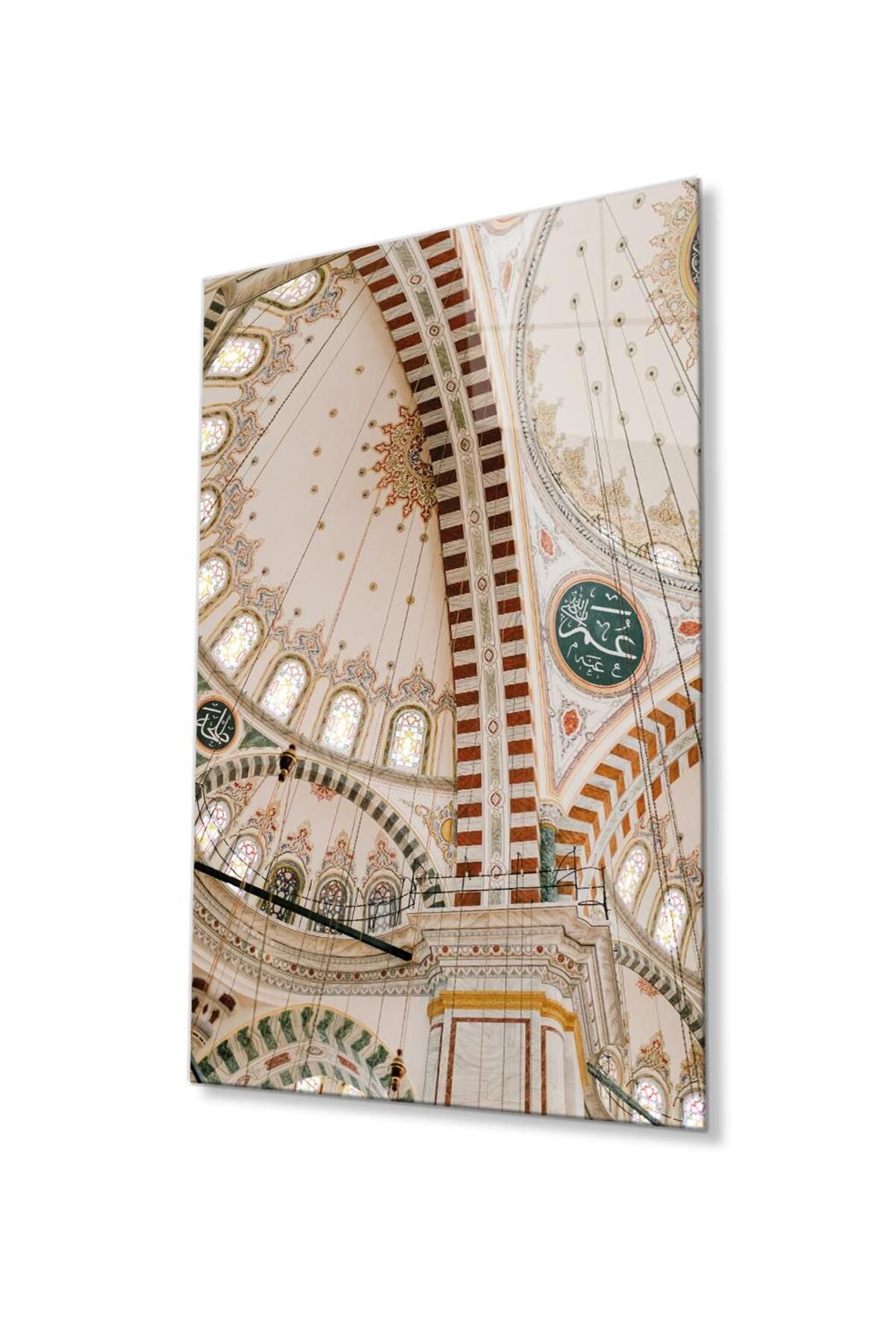 idealizbiz Cami Motif Dini Duvar Dekoru Cam Tablo 4mm Dayanıklı Temperli Cam