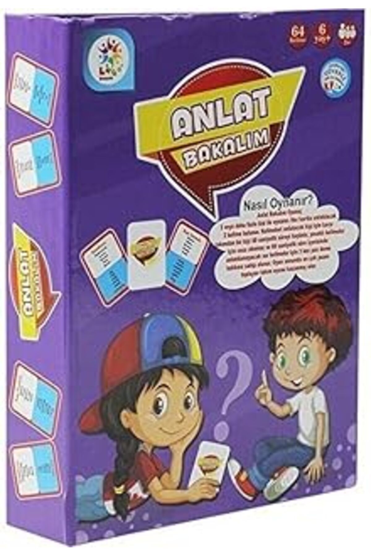 Hepta Collection Anlat Bakalım 64 Kelime Oyun Seti, Oyun Kartı, Çocuklar Için Eğitici Oyun Seti