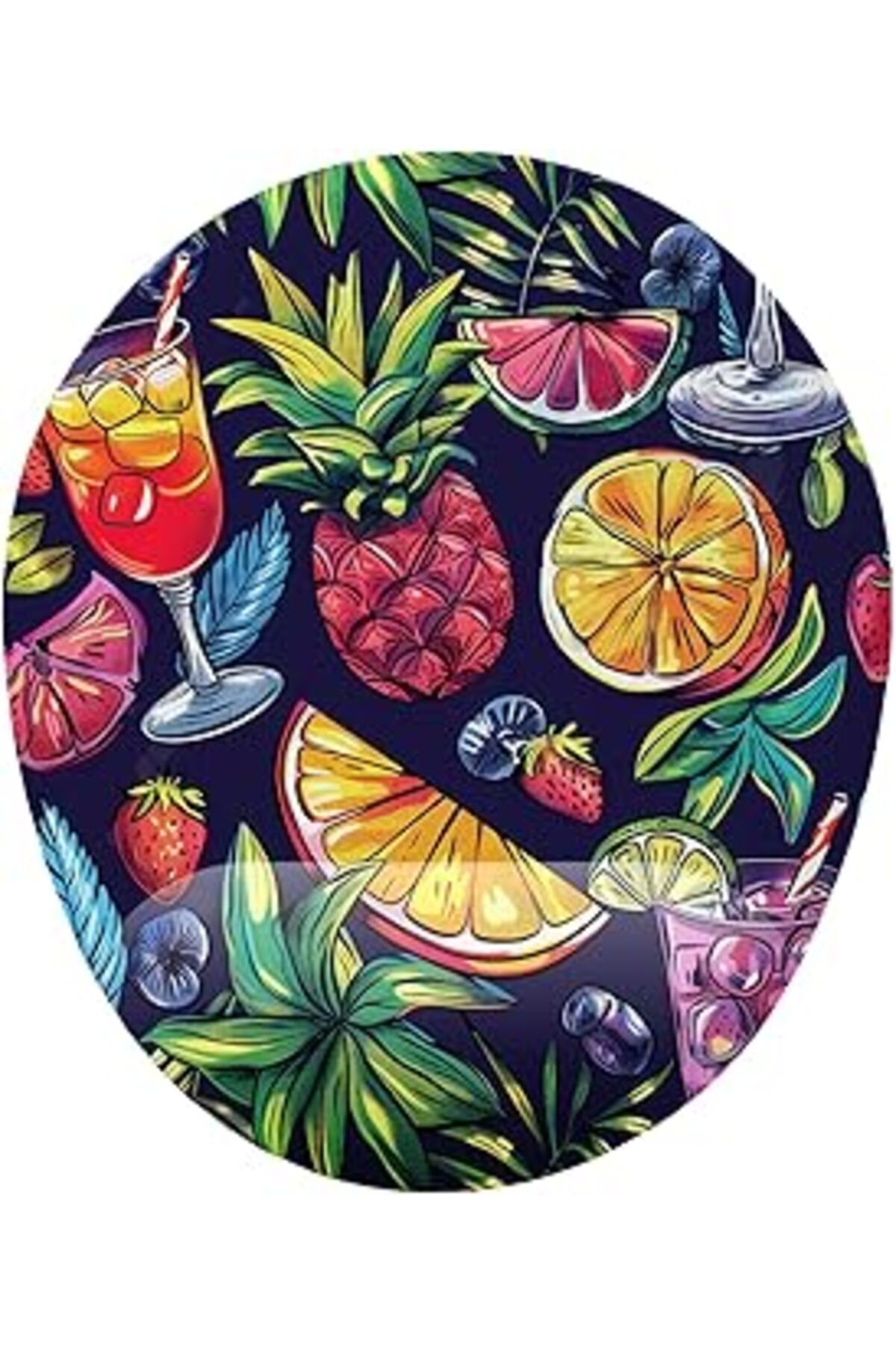 Mu Art Ahşap Iyi Fikirler Tropikal Meyve Kokteyli Bilek Destekli Mouse Pad