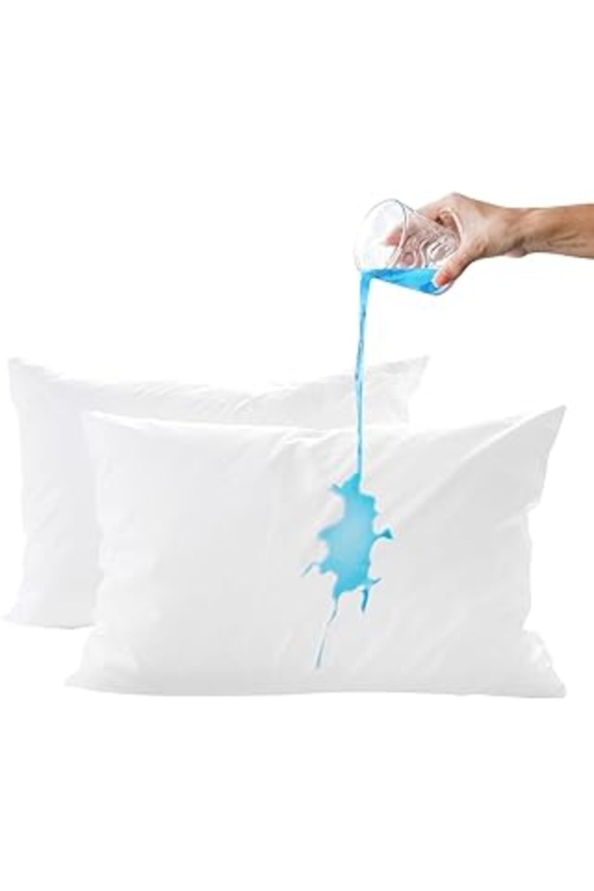 NZM TİCARET Wonkey - 2 Adet Sıvı Geçirmez Yastık Alezi , 50X70 Cm Kapitoneli Fermuarlı Su Geçirmez Yastık Koruy