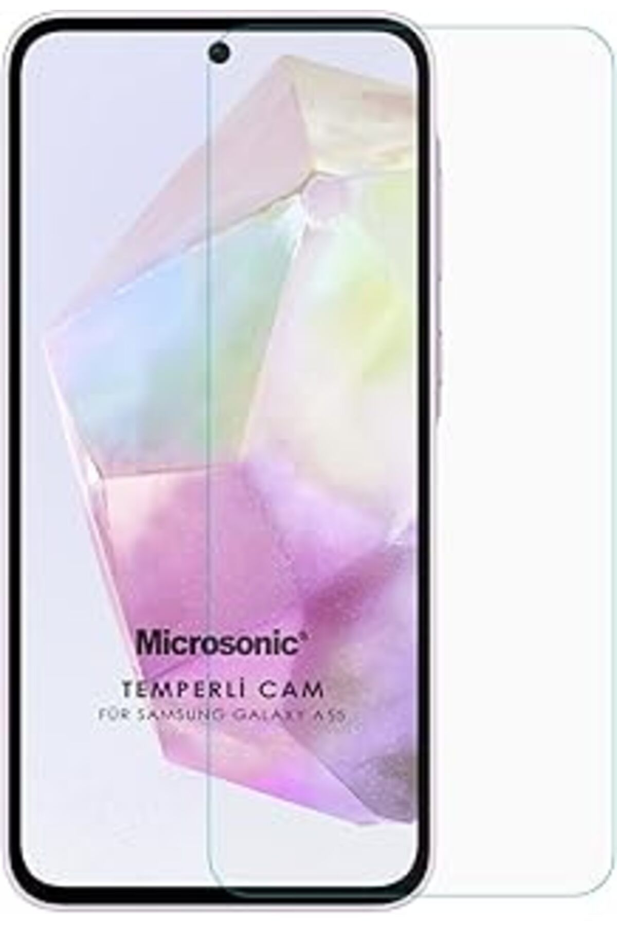 Pazarcan Microsonic Samsung Galaxy A55 Tempered Glass Cam Ekran Koruyucu [Galaxy A55 Ile Uyumlu Ekran Koruyu