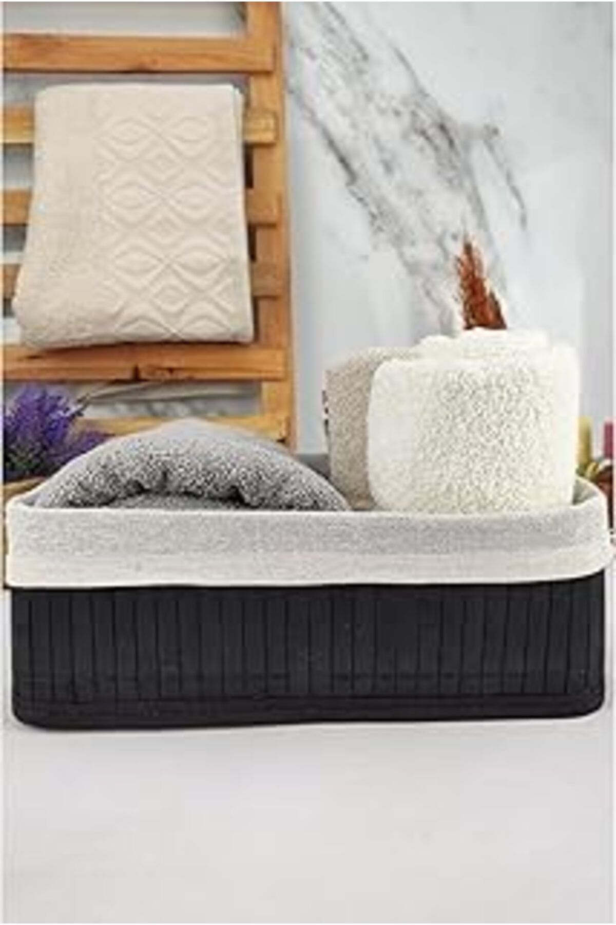 karadağsb Digithome Bambu Çok Amaçlı Saklama Kutusu Düzenleyici Orta Boy Organizer Siyah 29X19X10 Cm - Cl-600