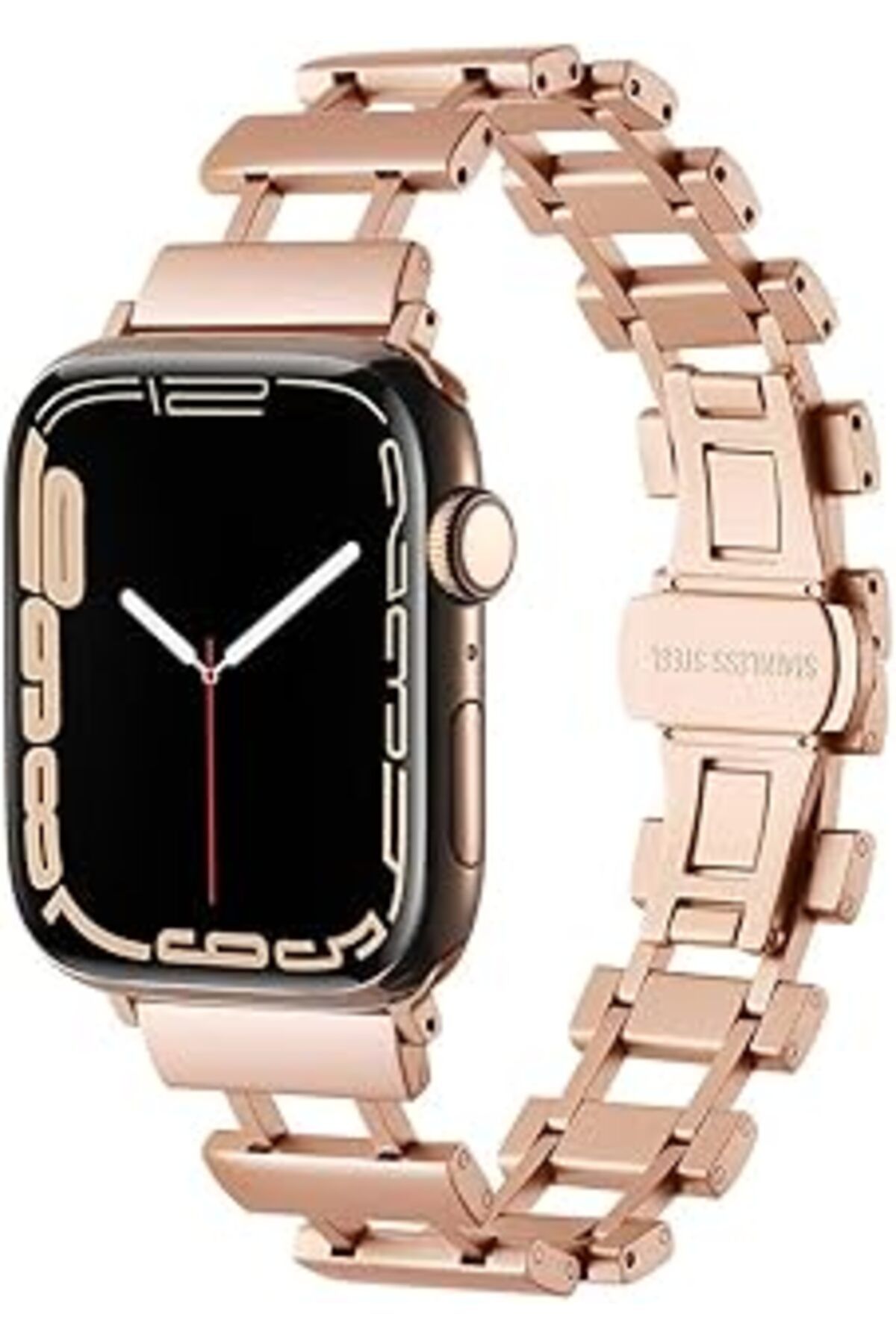 karadağsb Zore Apple İle Uyumlu Watch 42Mm Krd-96 Metal Kordon Rose Gold