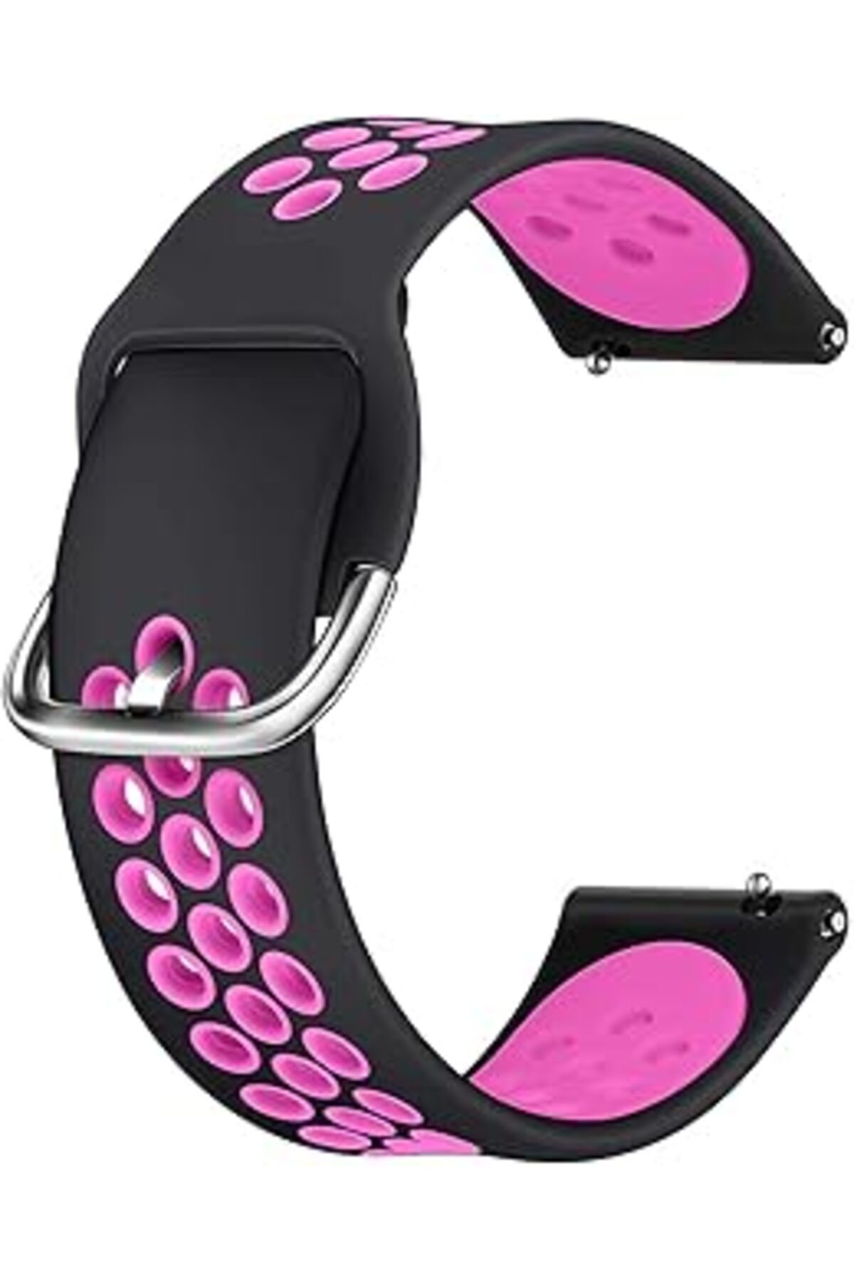 Mu Art Caseup Xiaomi Amazfit Pace 2 Stratos, Caseup Silicone Sport Band Siyah Koyu Pembe