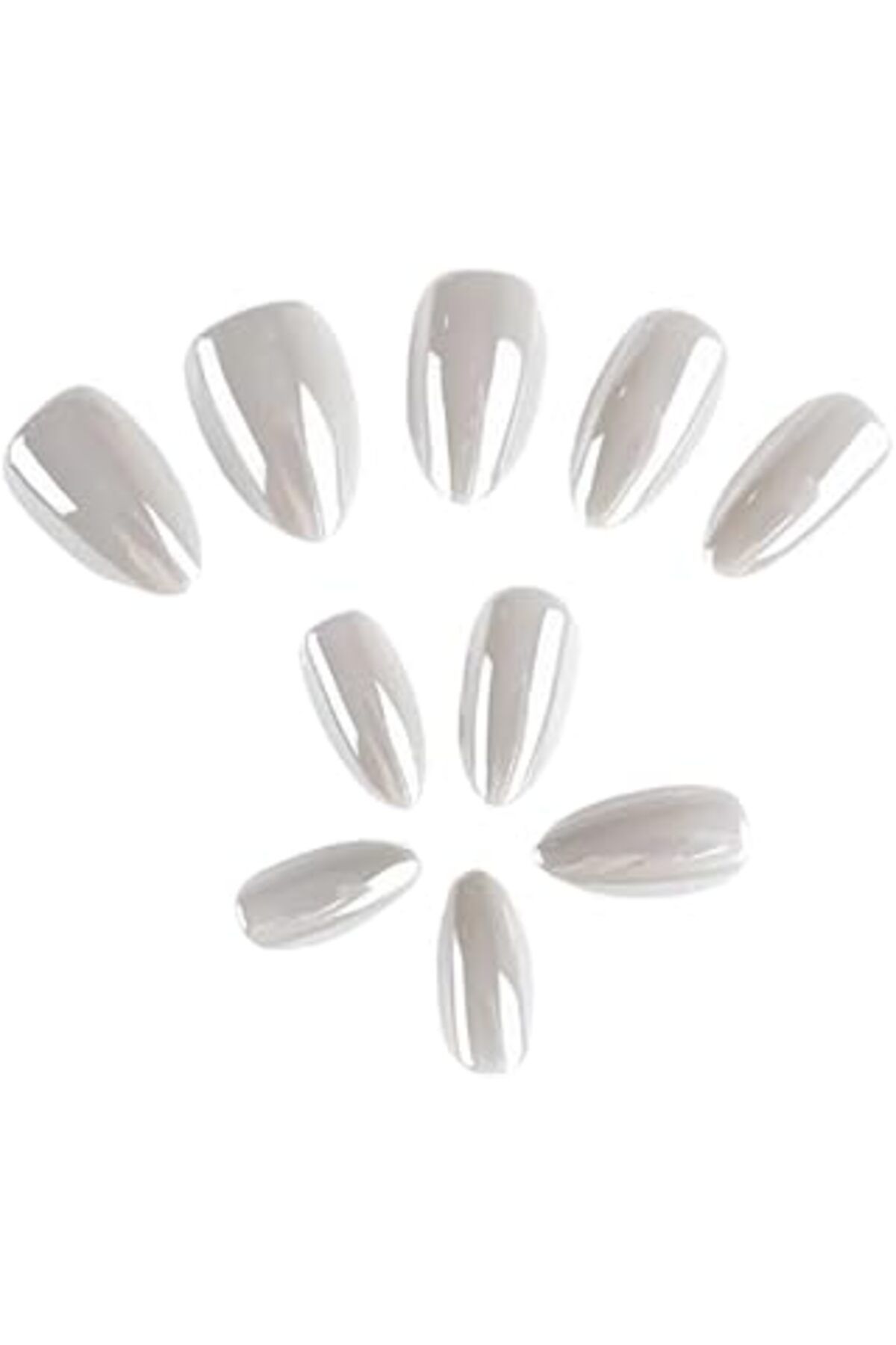 Pazarcan Pop Beauty Takma Tırnak Seti & Zararsız Yapıştırıcı Gri Hailey Bieber