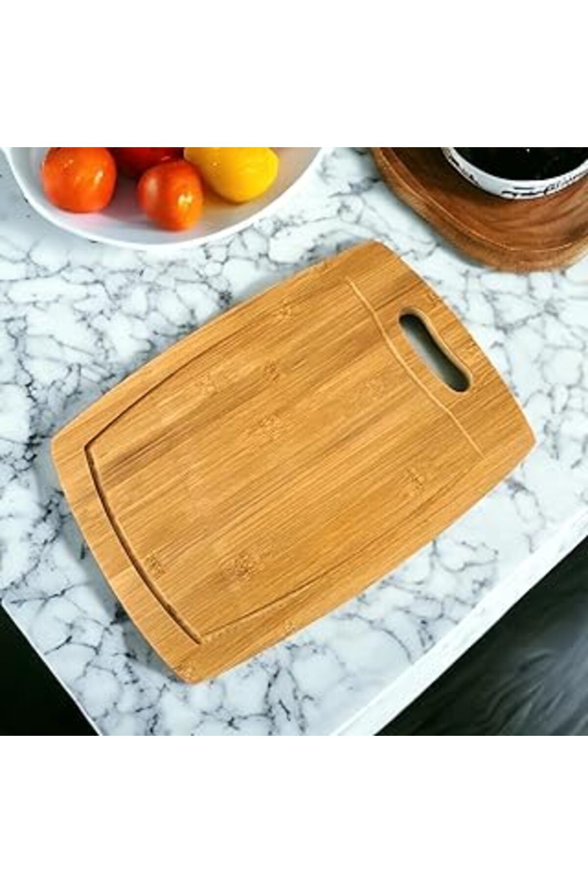 karadağsb Evonox Bambu Kesme Tahtası Antibakteriel Yıkanabilir Doğrama Tahtası Dikdörtgen 34X24 Cm