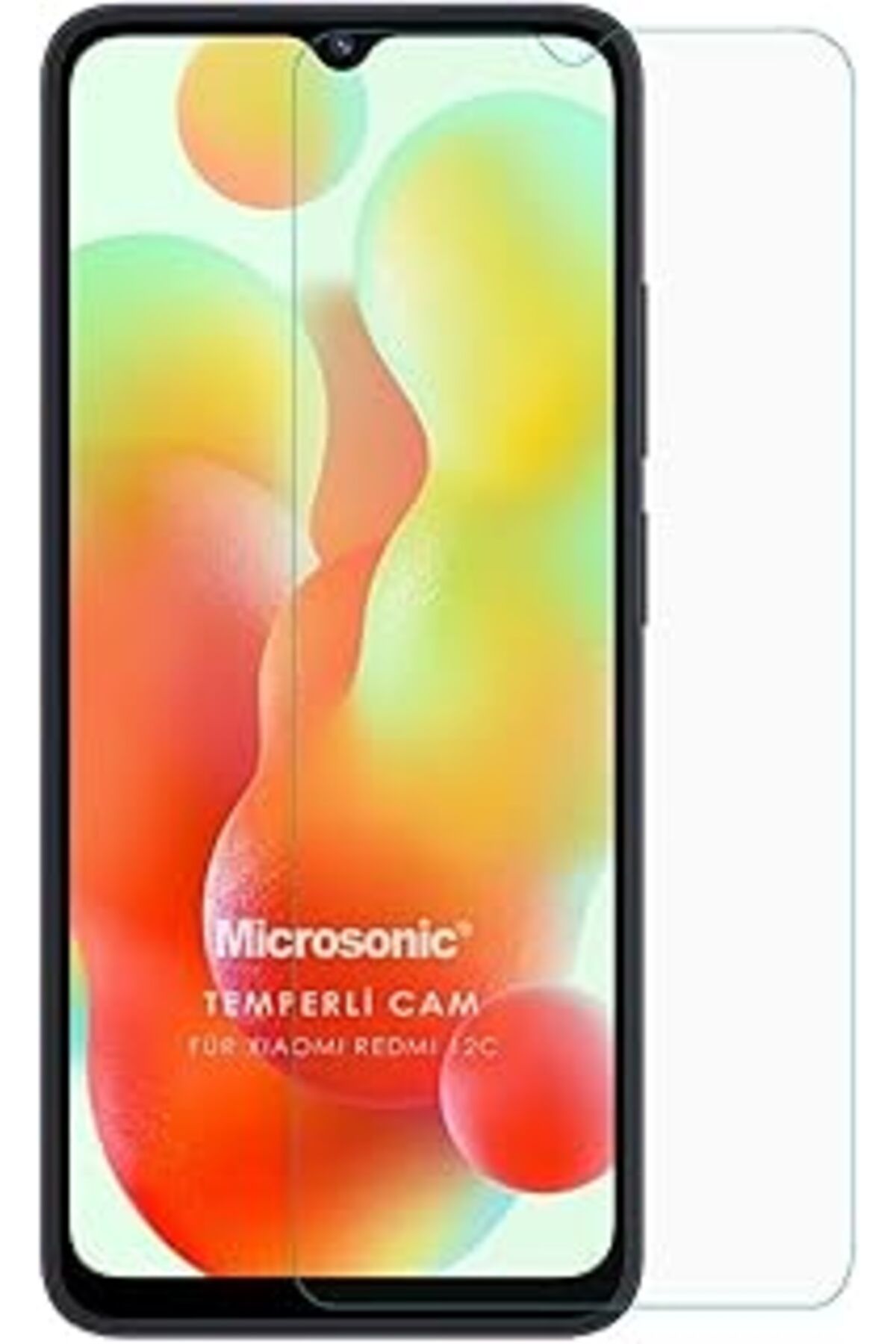 Pazarcan Microsonic Xiaomi Redmi 12C Tempered Glass Cam Ekran Koruyucu