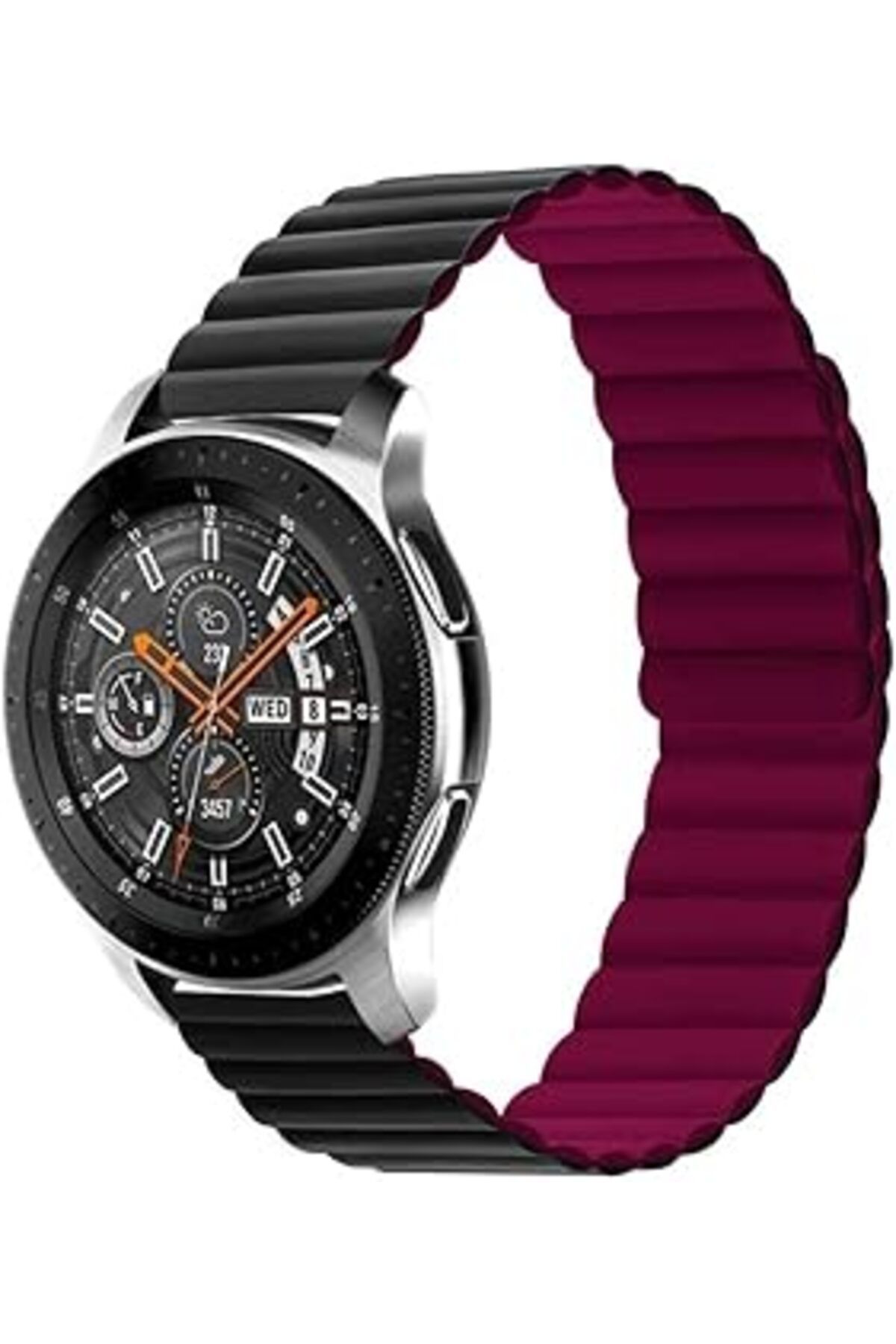 Qedii Zore Huawei İle Uyumlu Honor Magic 2 46Mm Krd-52 Kordon Siyah-Kırmızı