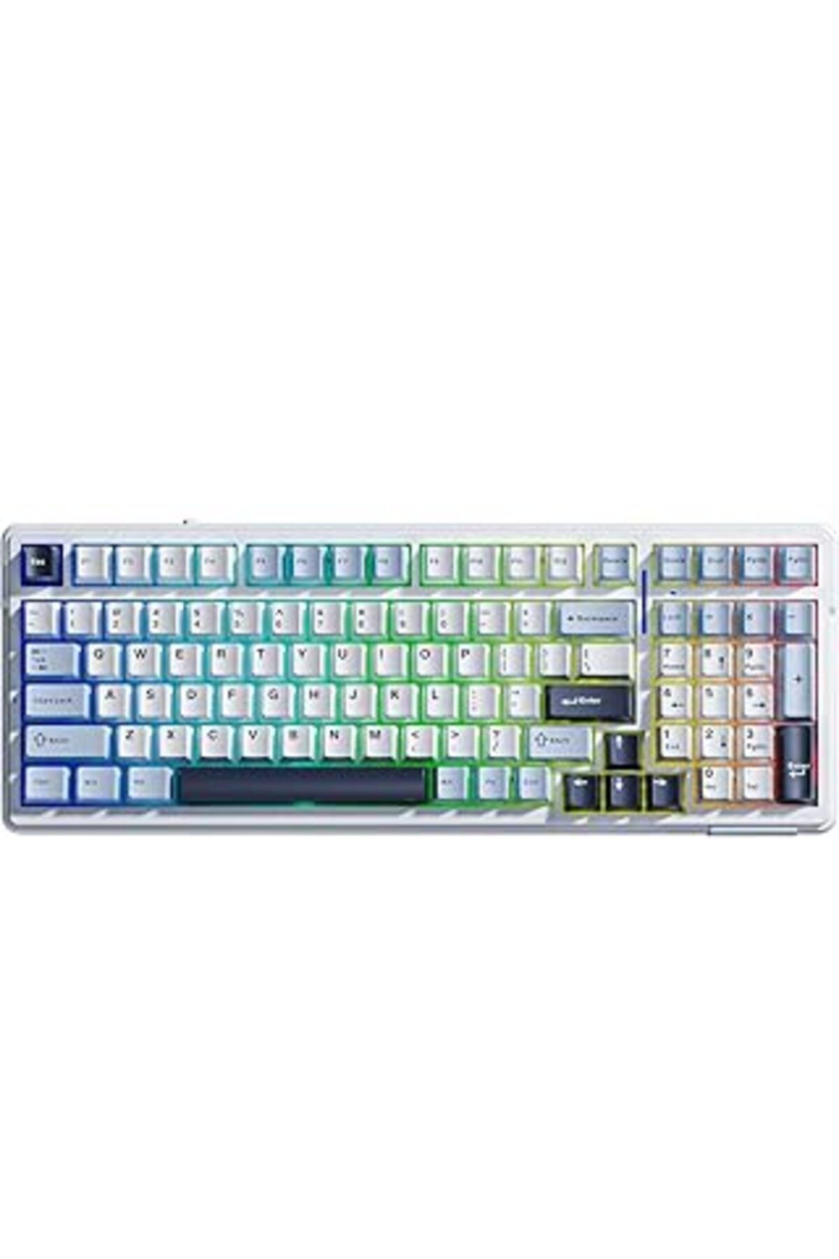 Mu Art Aula F99 3 Modlu Rgb Hot Swap Mekanik Linear Graywood V3 Switch Kablosuz Makrolu Klavye Lacivert