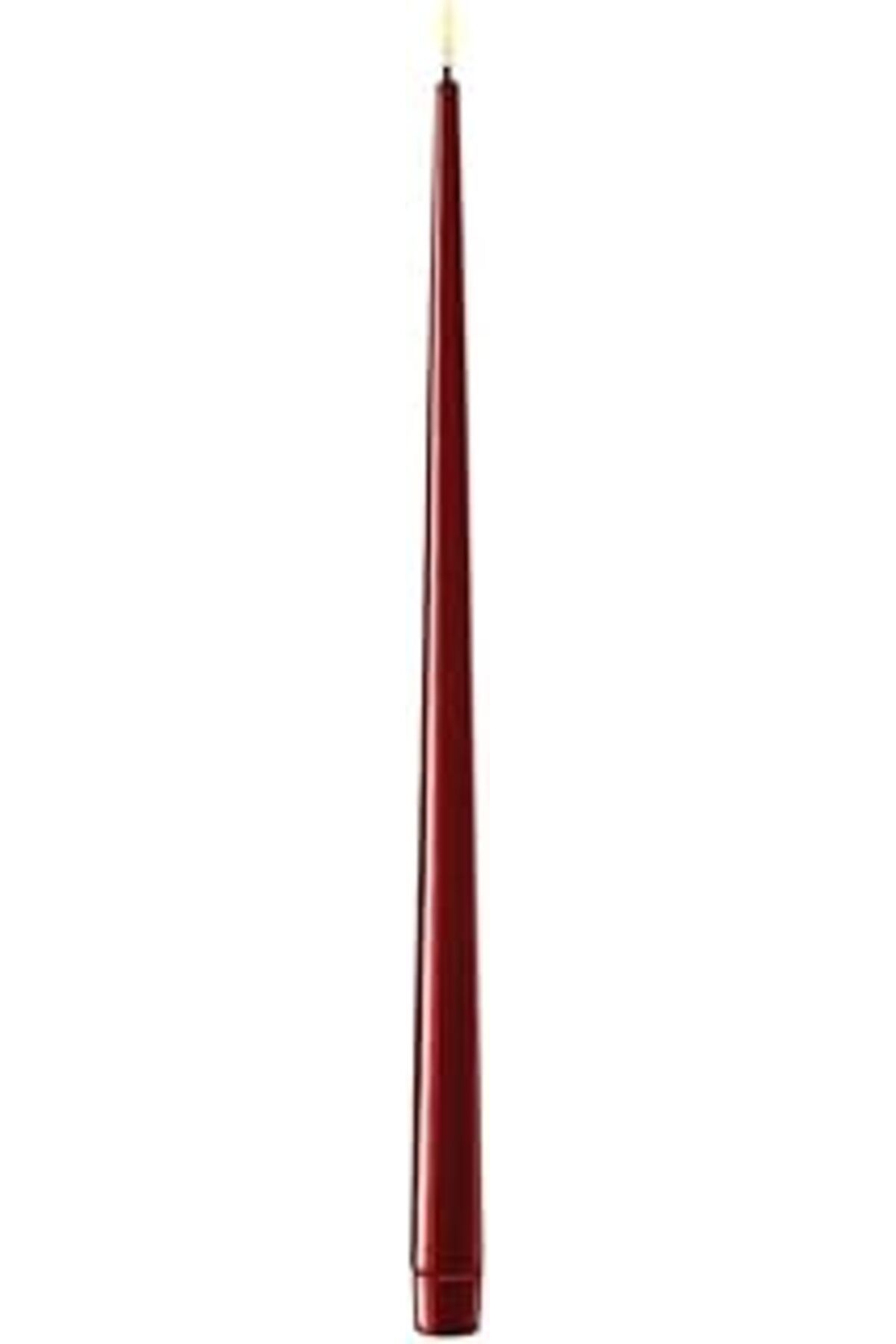 Mu Art Ahşap Deluxe Homeart 2'Li Bordo Rengi Led Mum 38 Cm - De Rf-K-0010