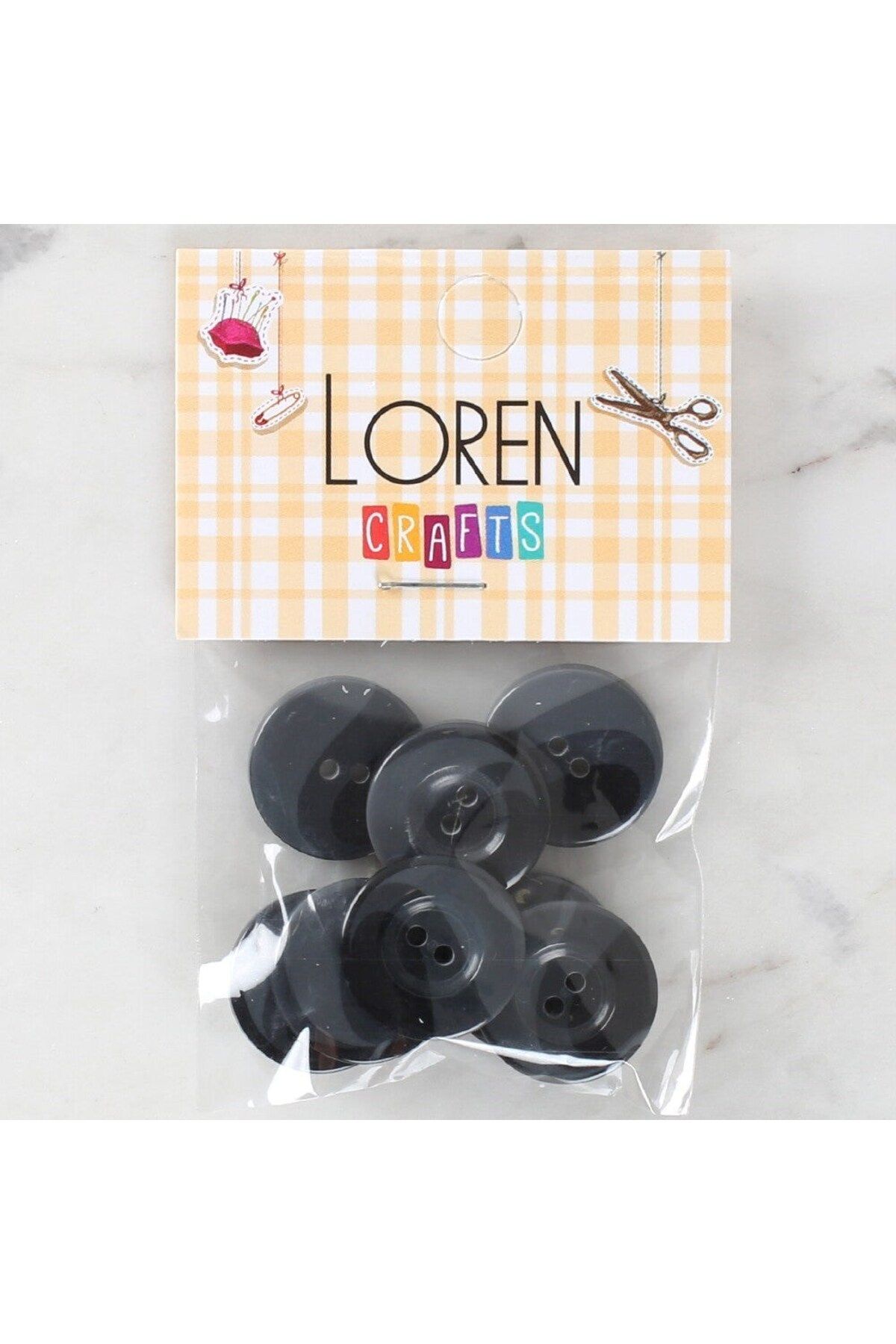 Lukatro Loren Crafts 8'li Düğme Koyu Gri - 1122