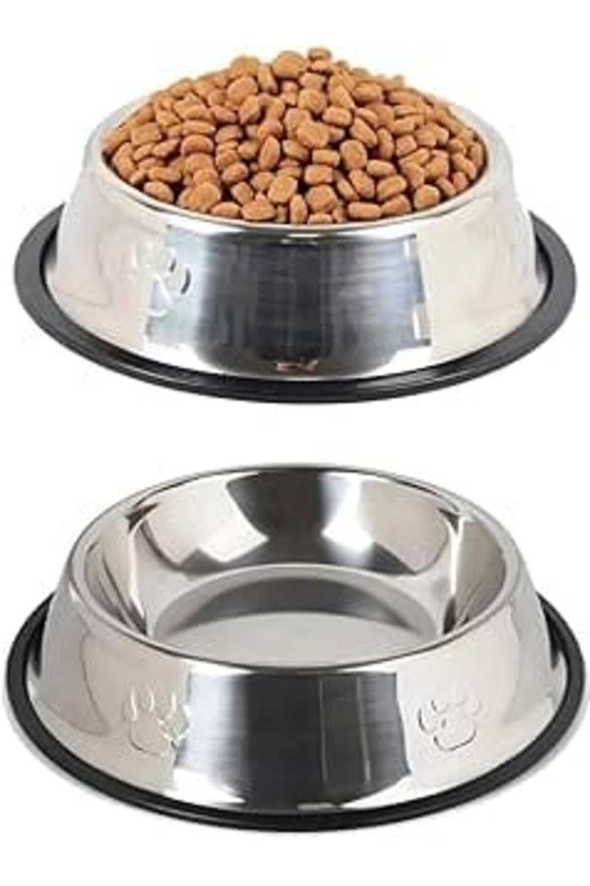 karadağsb Orret Home Paslanmaz Çelik Kedi,Köpek Mama Ve Su Kabı,Kaymaz Tabanlı (22 Cm)