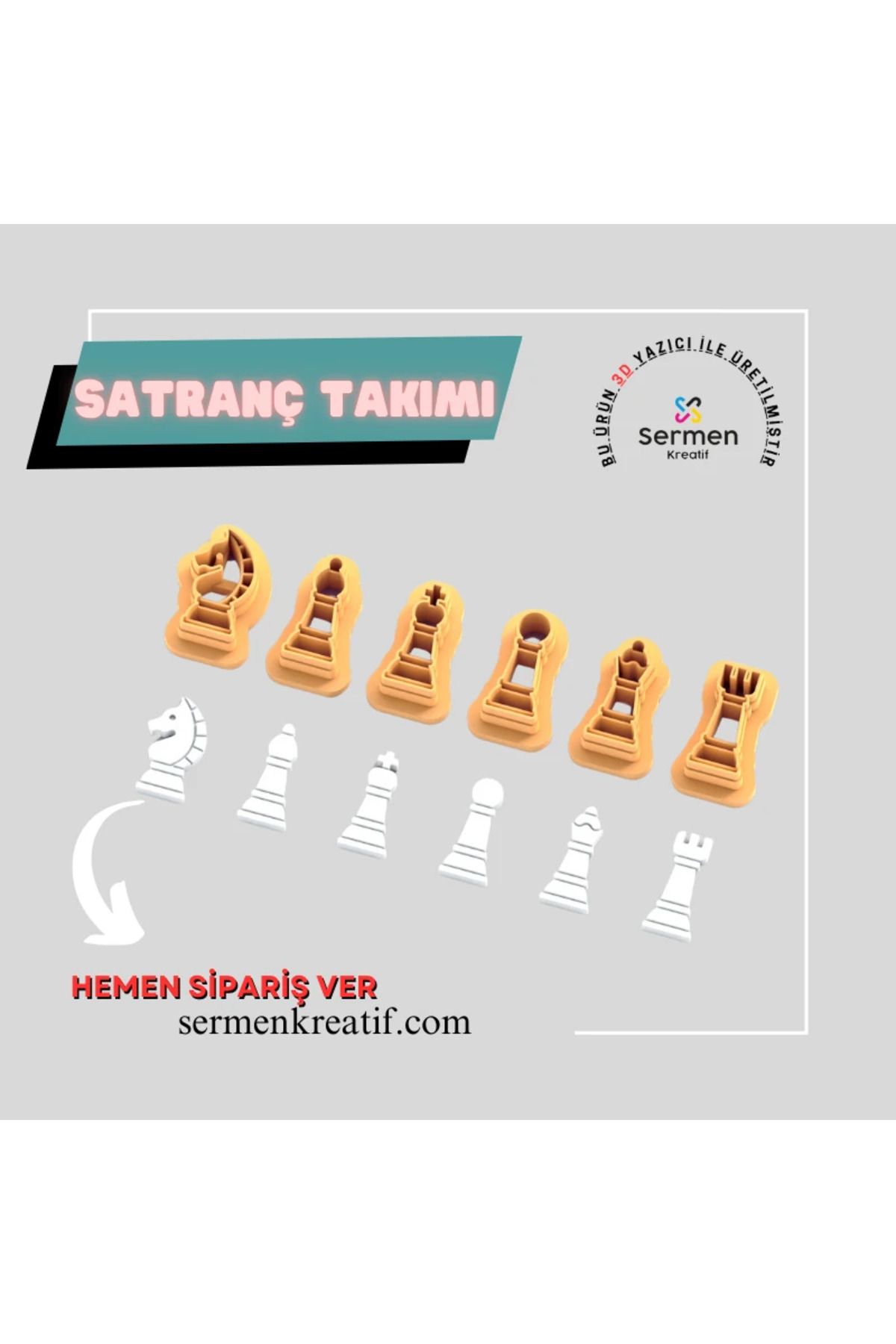 sermen kreatif Satranç Takımı Polimer Kil Kesici