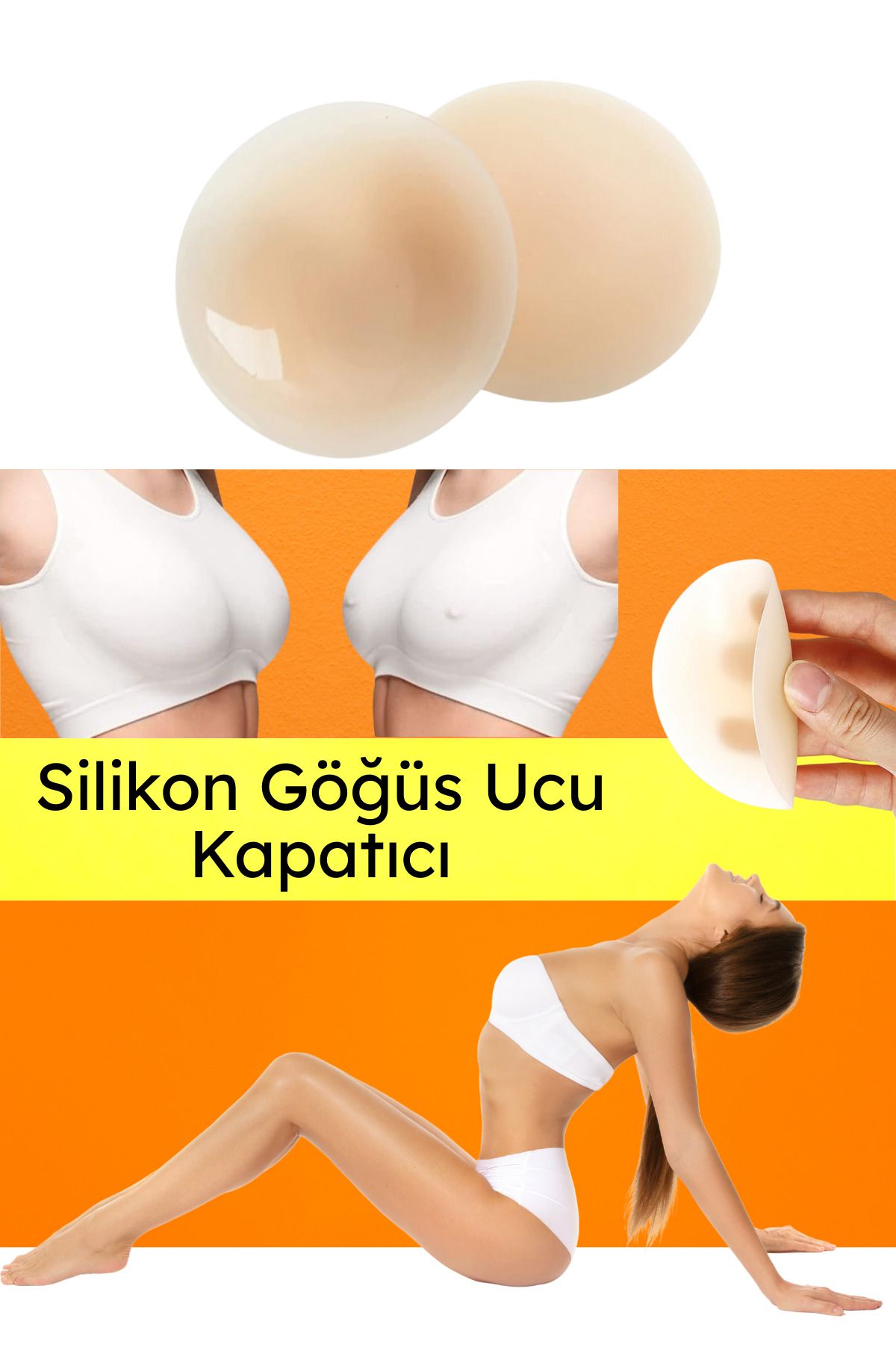 Shopura Silikon Göğüs Ucu Kapatıcı Kadın Yuvarlak Ten Meme Ucu Kapatıcı