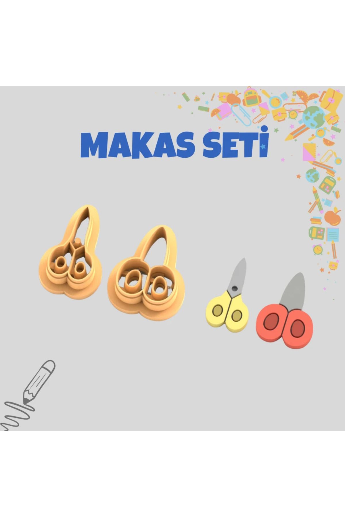 sermen kreatif Makas Seti Kurabiye Damgası