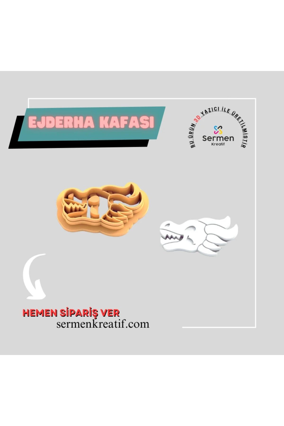 sermen kreatif Ejderha Kafası Polimer Kil Kesici