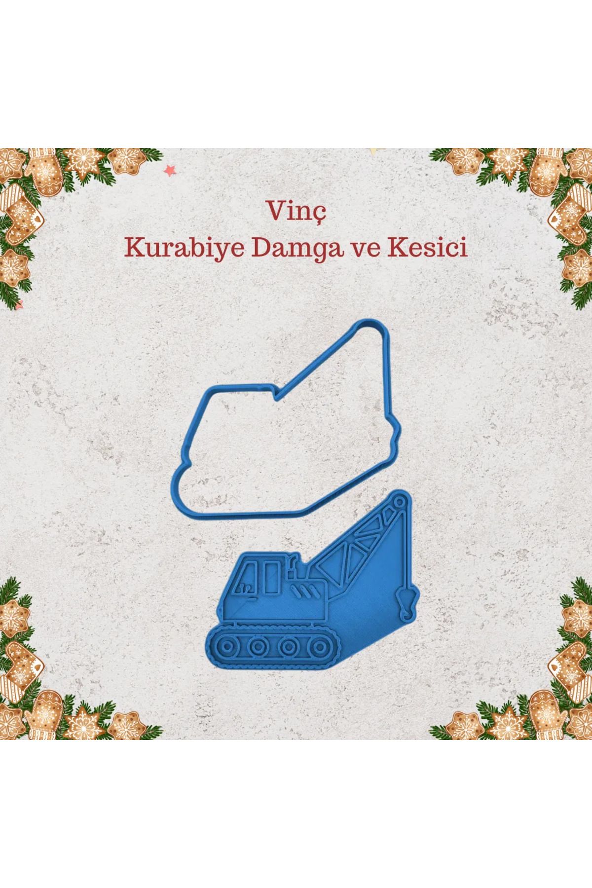 sermen kreatif Vinç Kurabiye Damga ve Kesici Seti