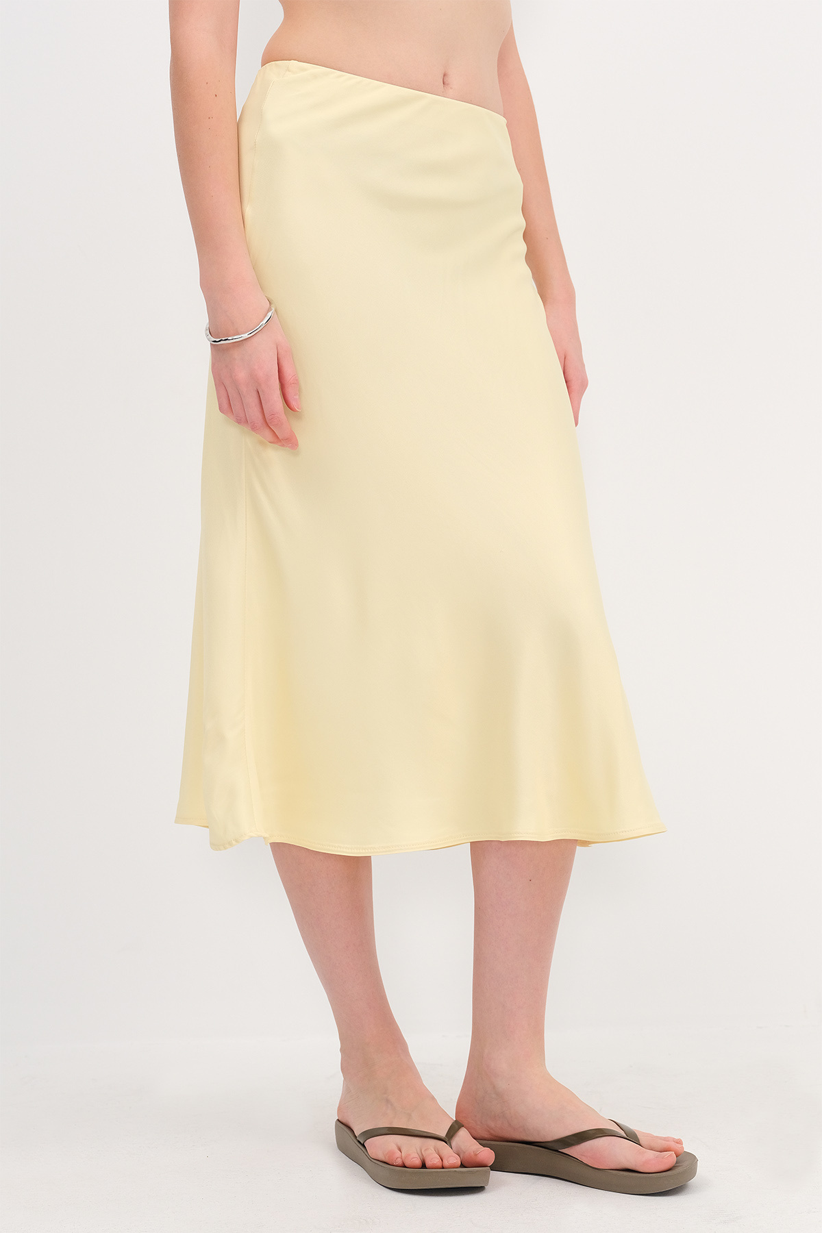 Addax-Satin Midi Skirt E16025-T3 6