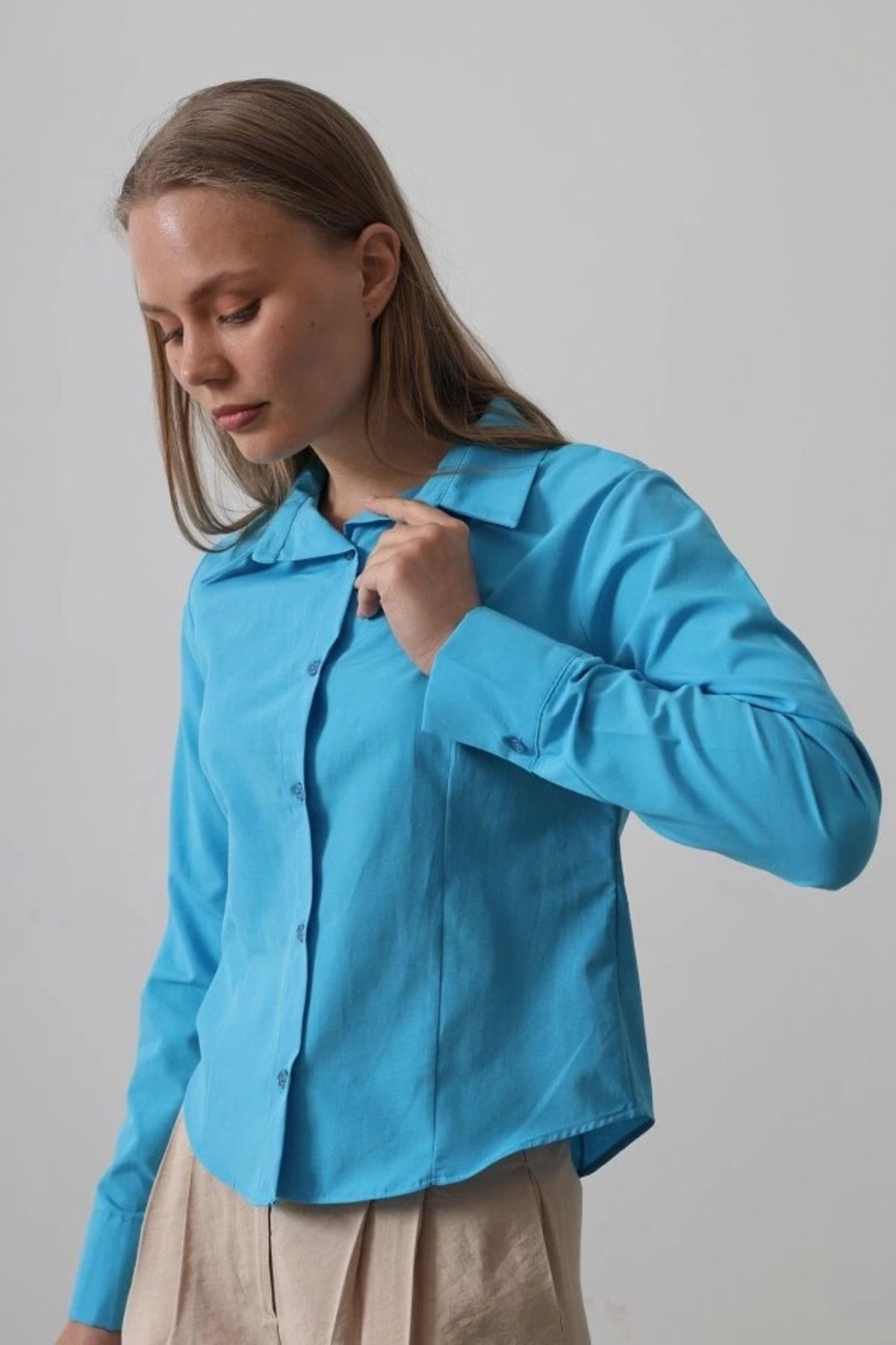 Butik Basic Gömlek - Turkuaz